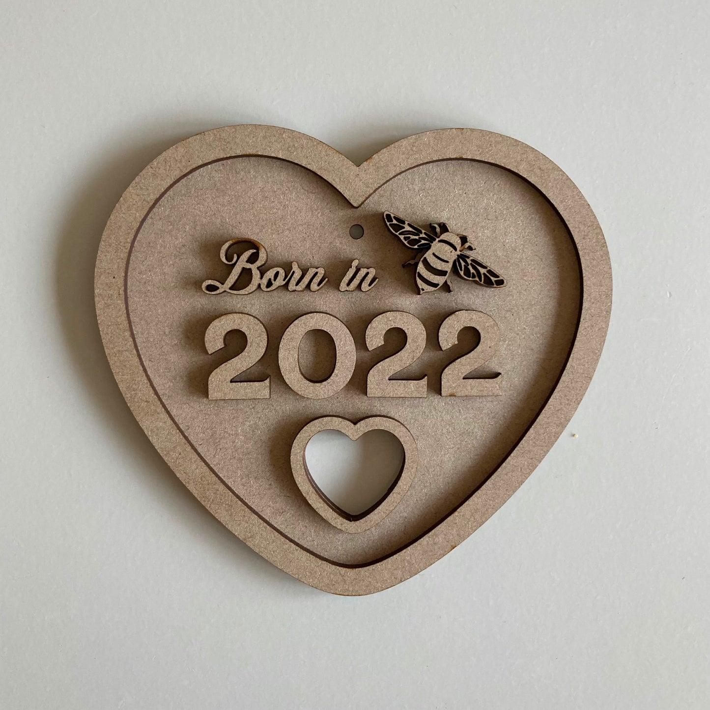 15cm Born In 2025 Heart Sign