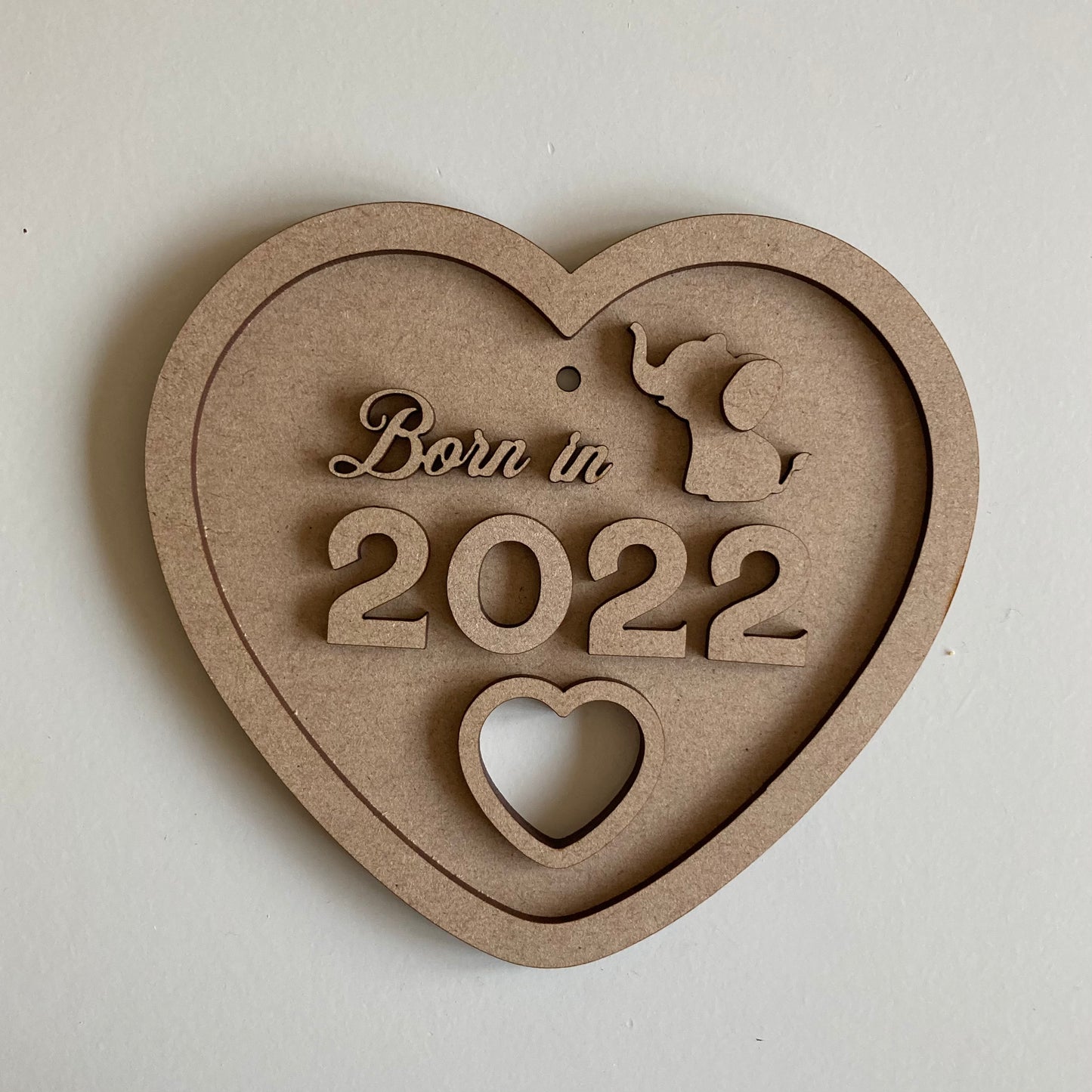 15cm Born In 2025 Heart Sign
