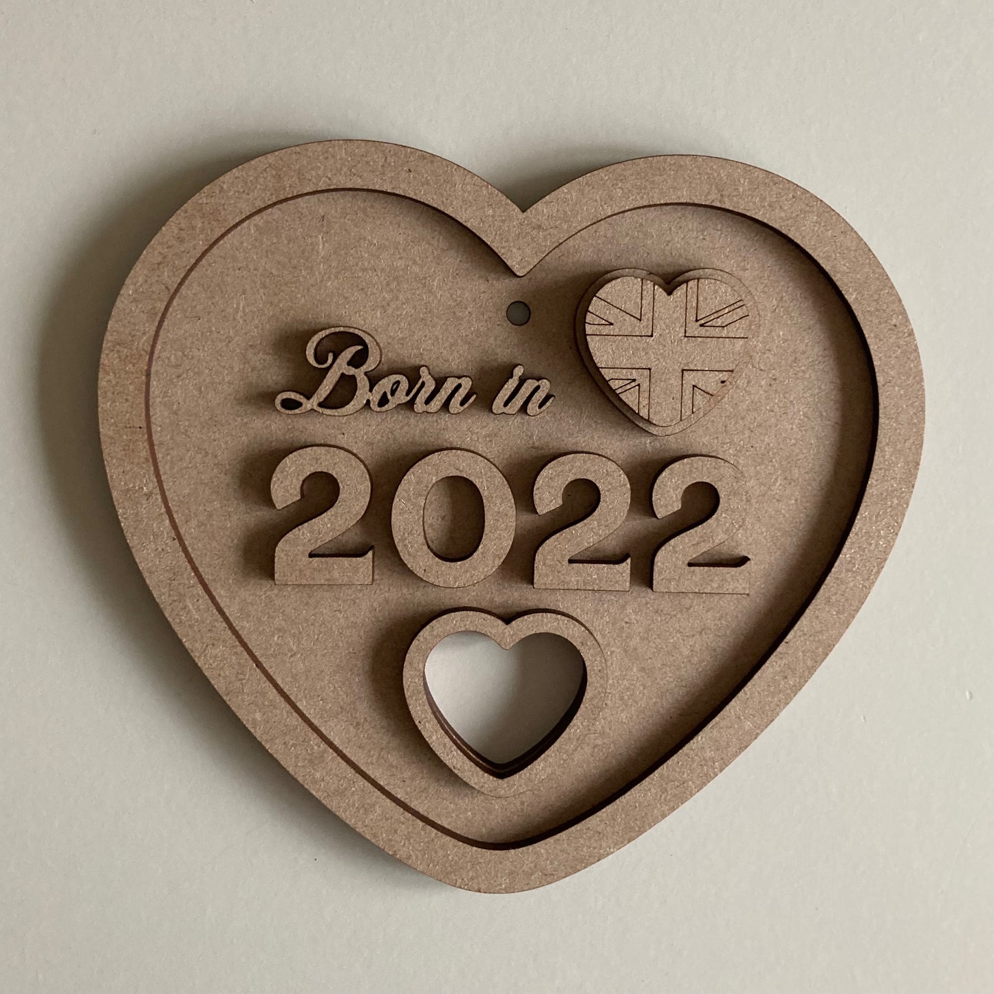 15cm Born In 2025 Heart Sign