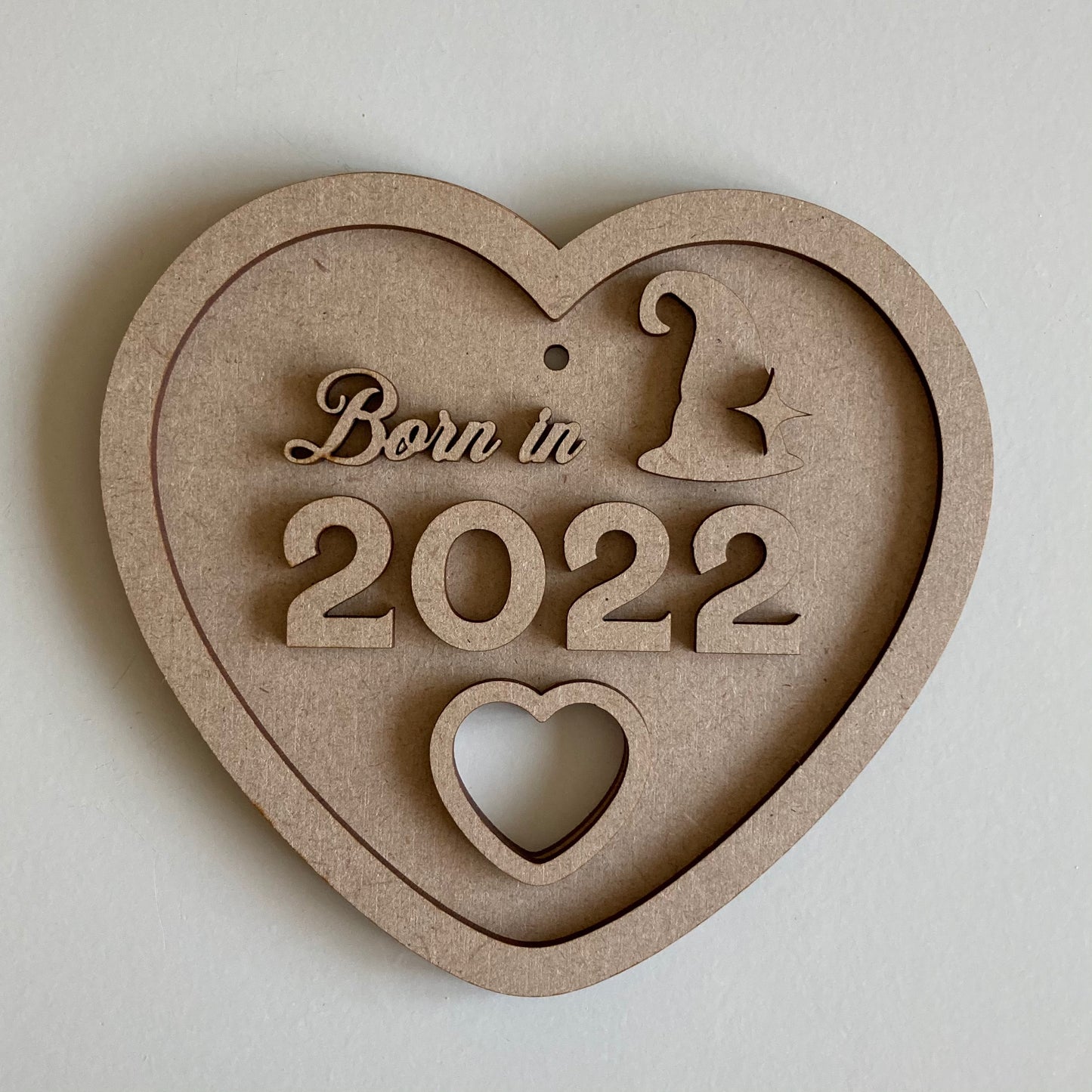 15cm Born In 2025 Heart Sign