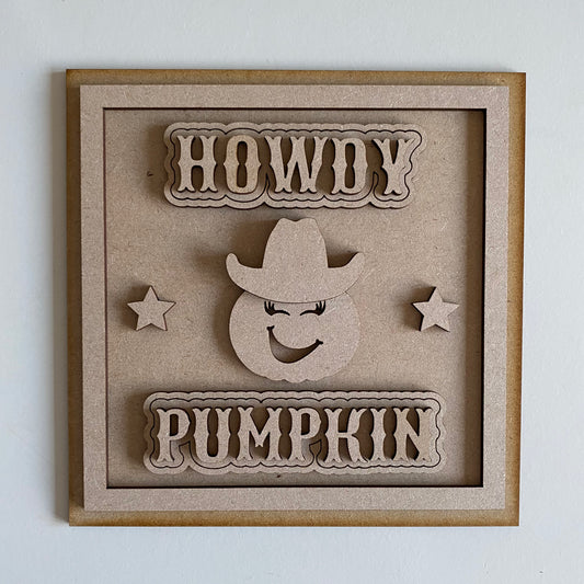 19cm Howdy Pumpkin Sign