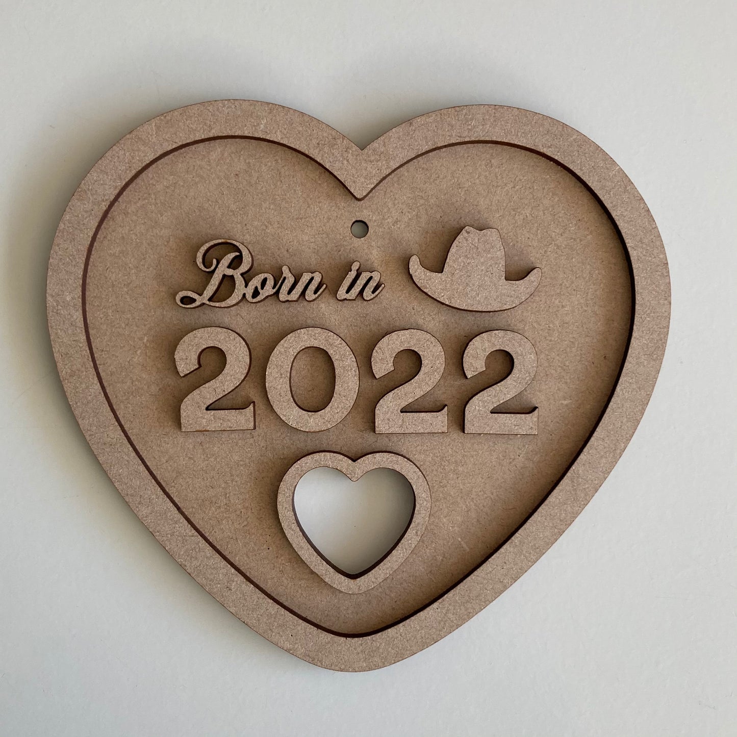15cm Born In 2025 Heart Sign