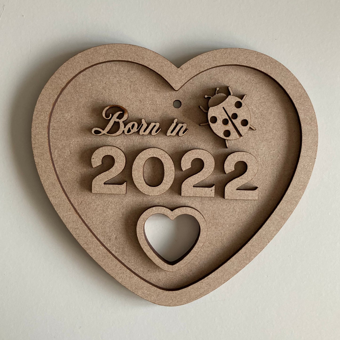 15cm Born In 2025 Heart Sign