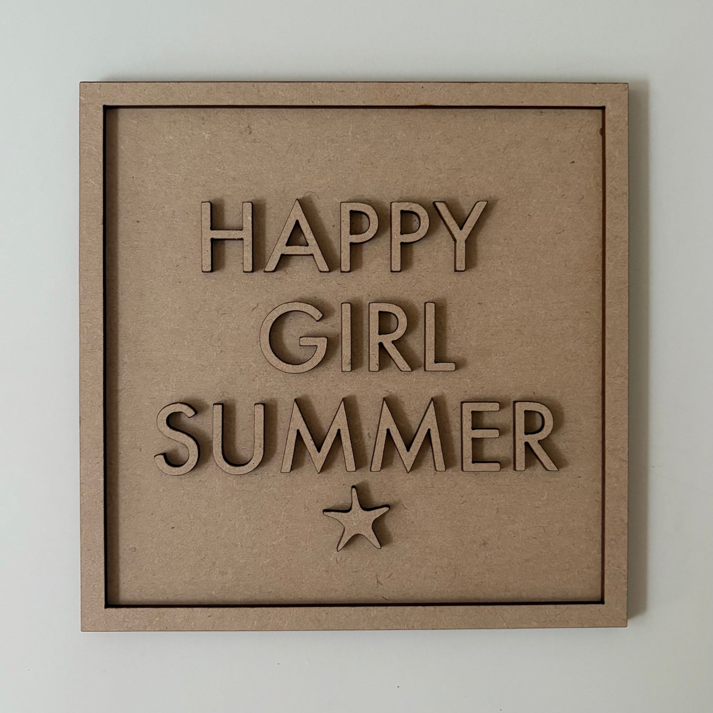 19cm Happy Girl Summer Square Sign