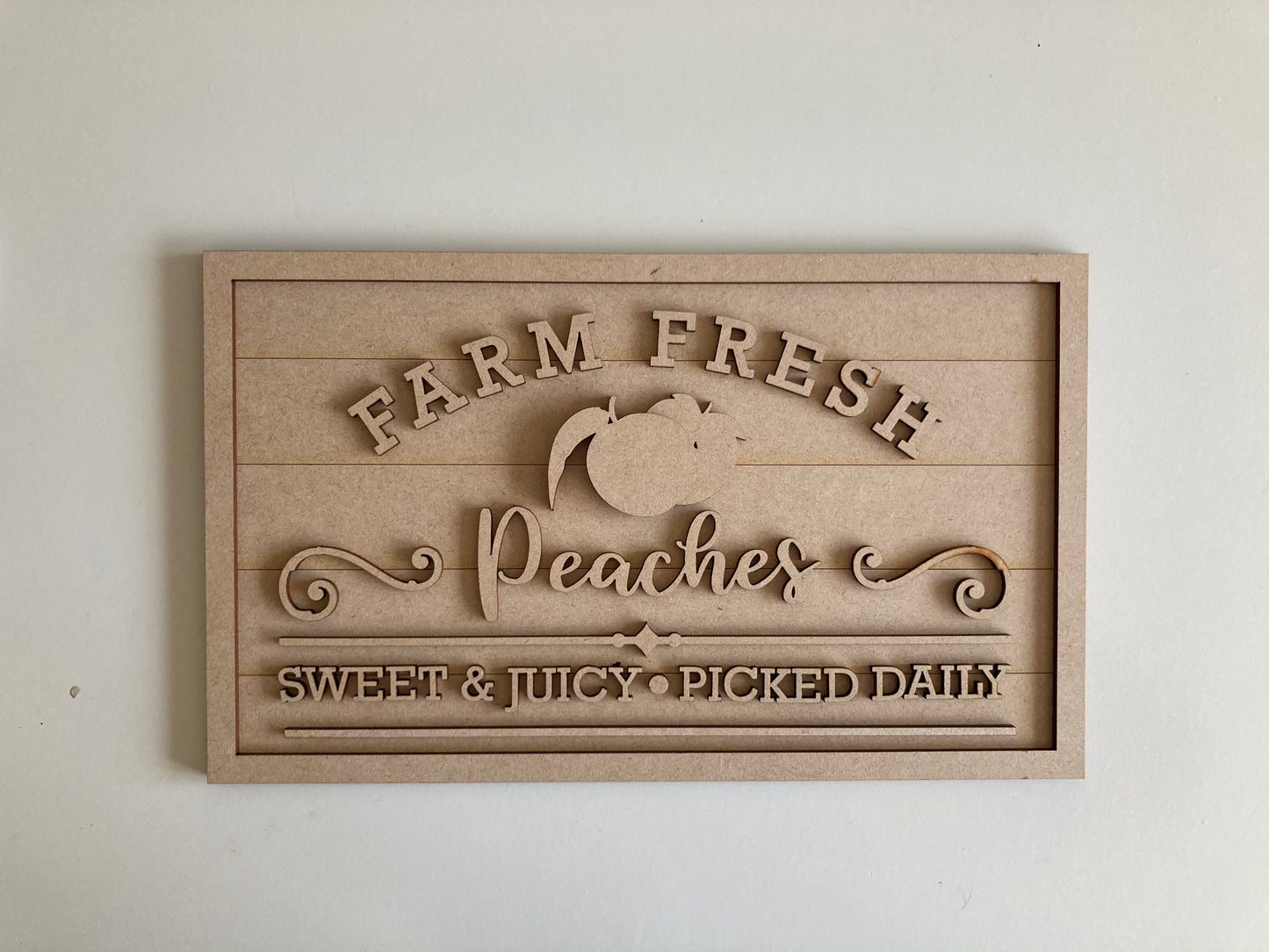 30cm Farm Fresh Peaches Sign