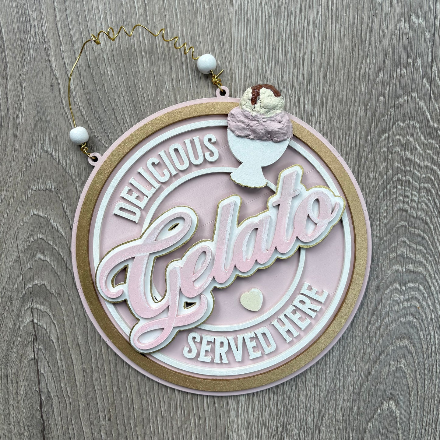 20cm Hand-Painted Gelato Sign