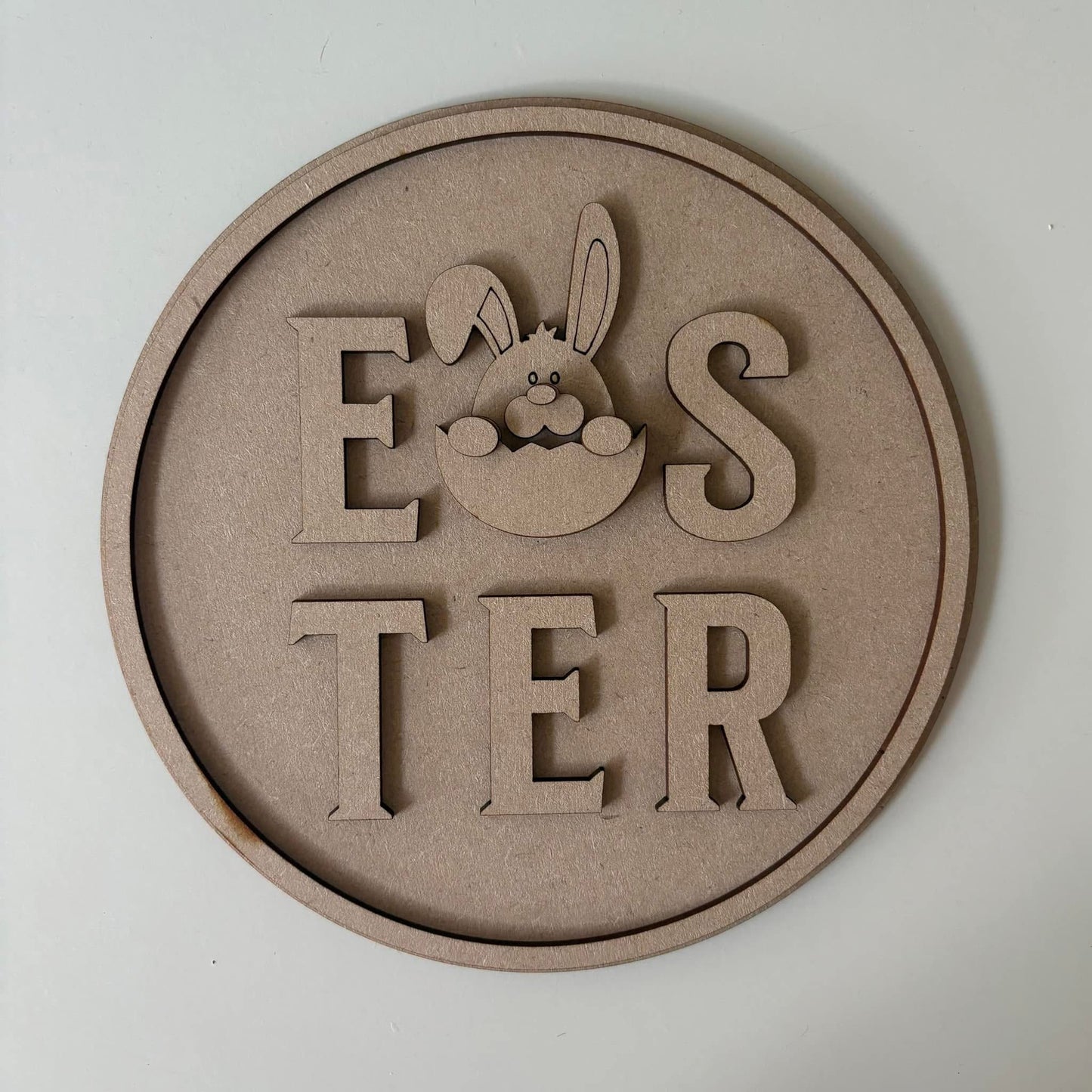 20cm Happy Easter Bunny in Egg Round Sign