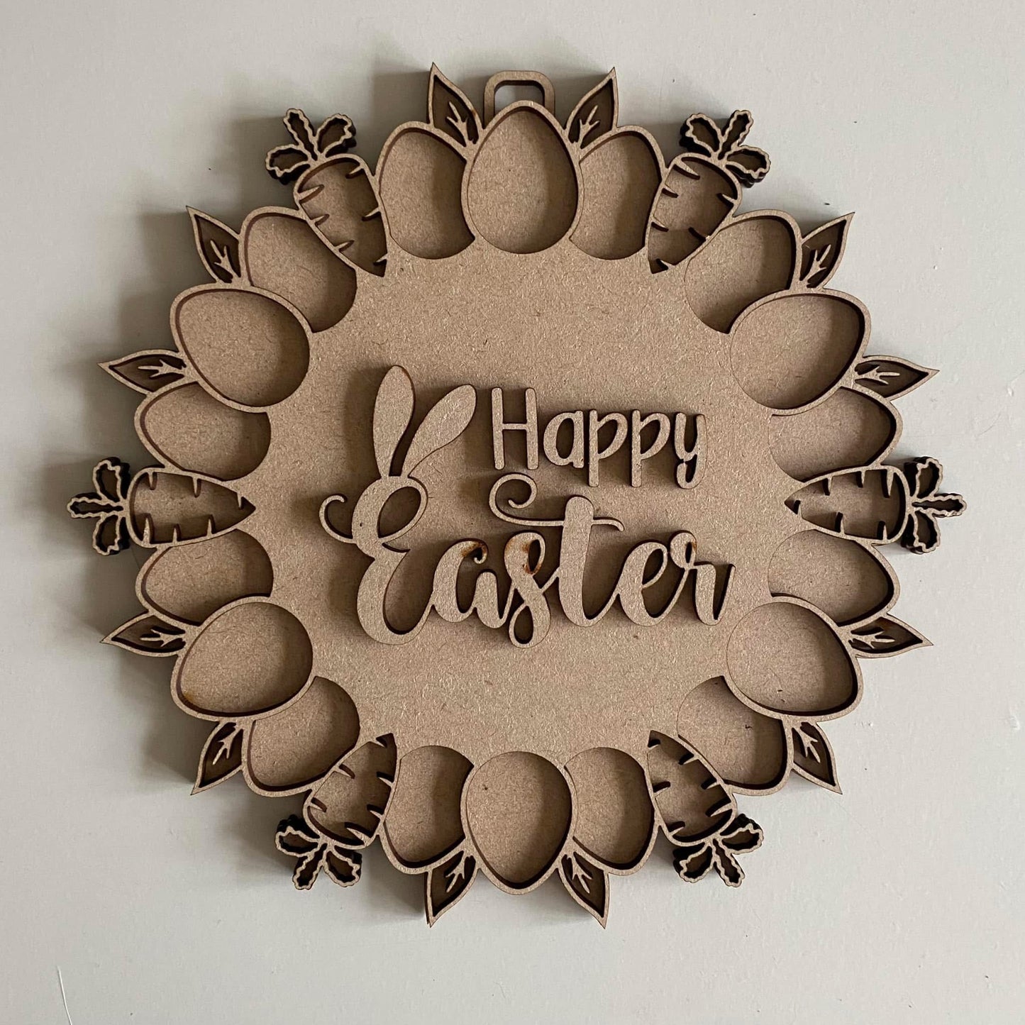 20cm Happy Easter Carrot & Egg Wreath
