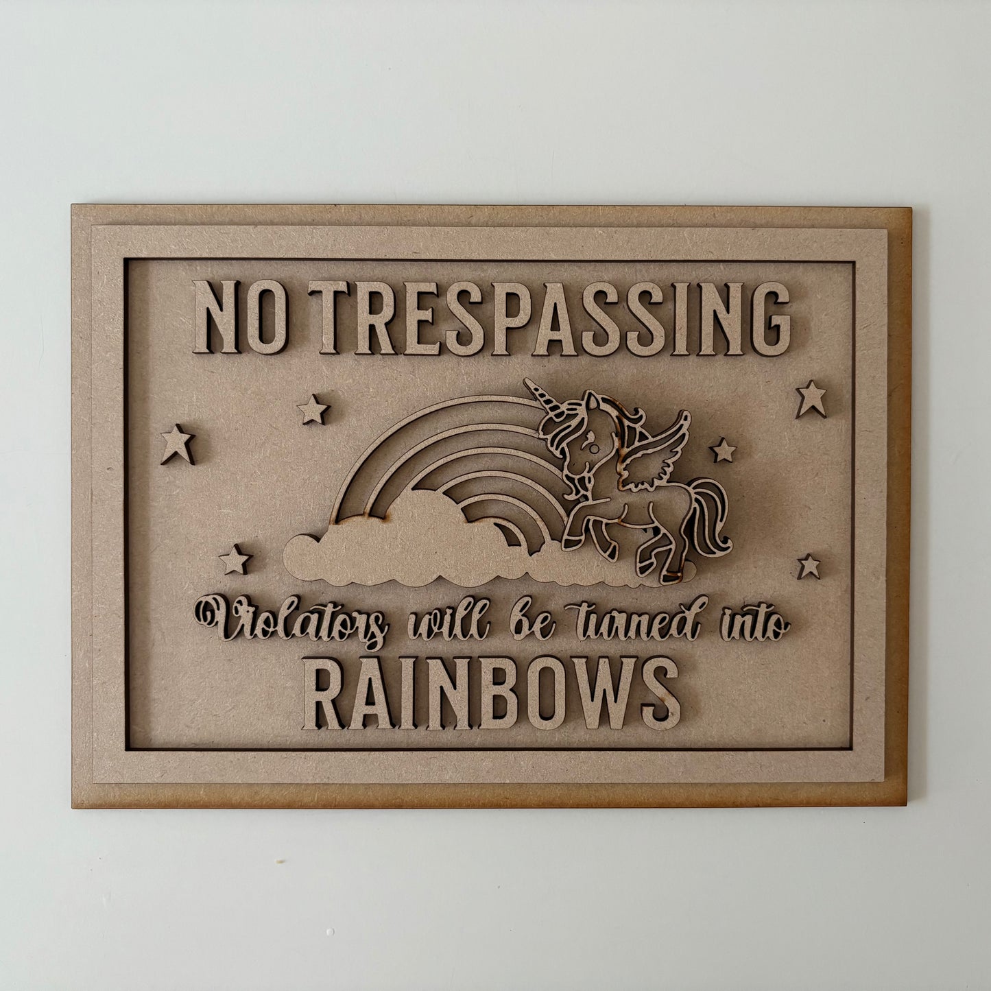 25cm No Trespassing Unicorn Sign