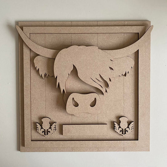 19cm Highland Cow Sign