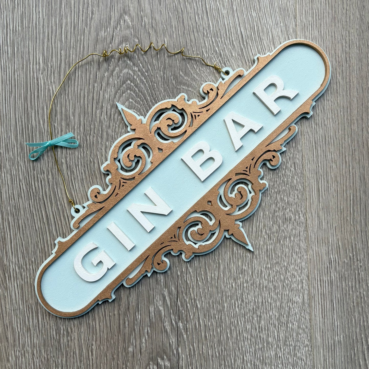30cm Hand-Painted Gin Bar Sign