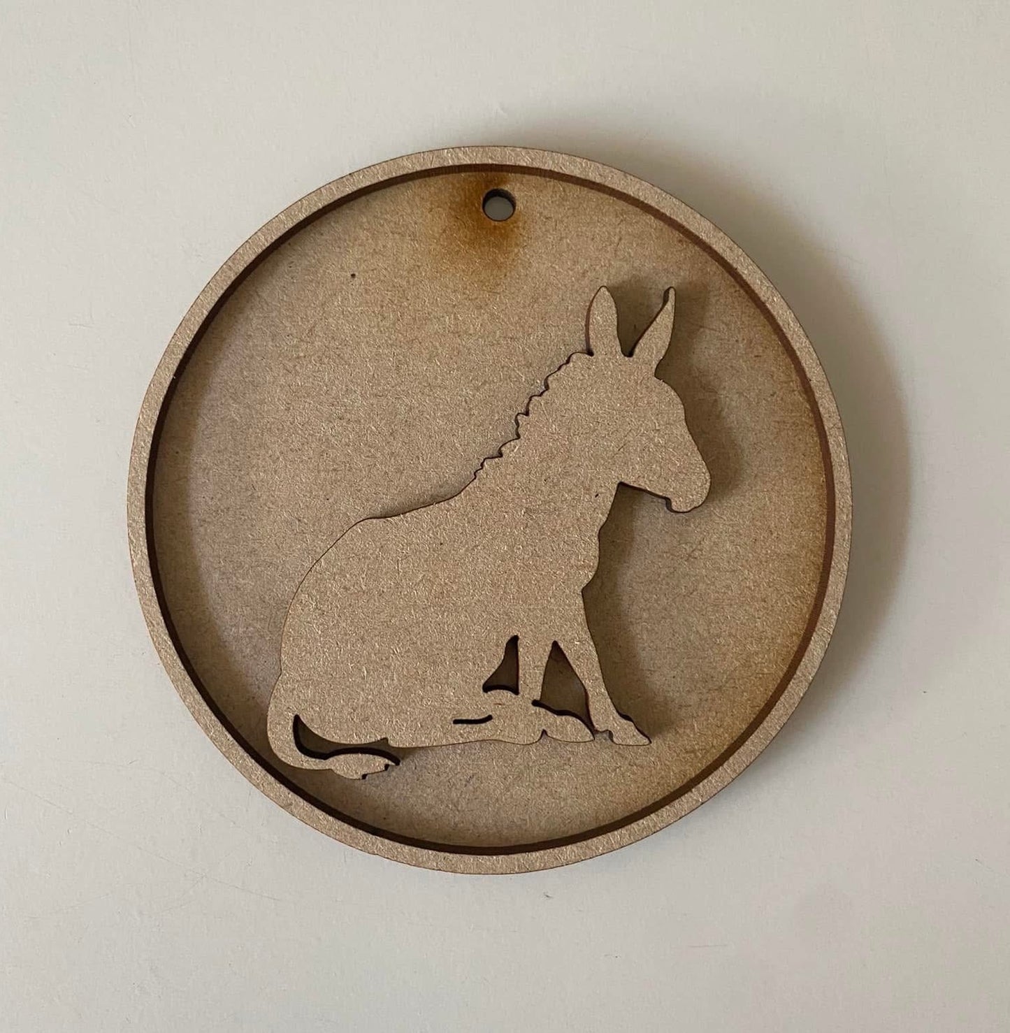 10cm Sitting Donkey Round Bauble
