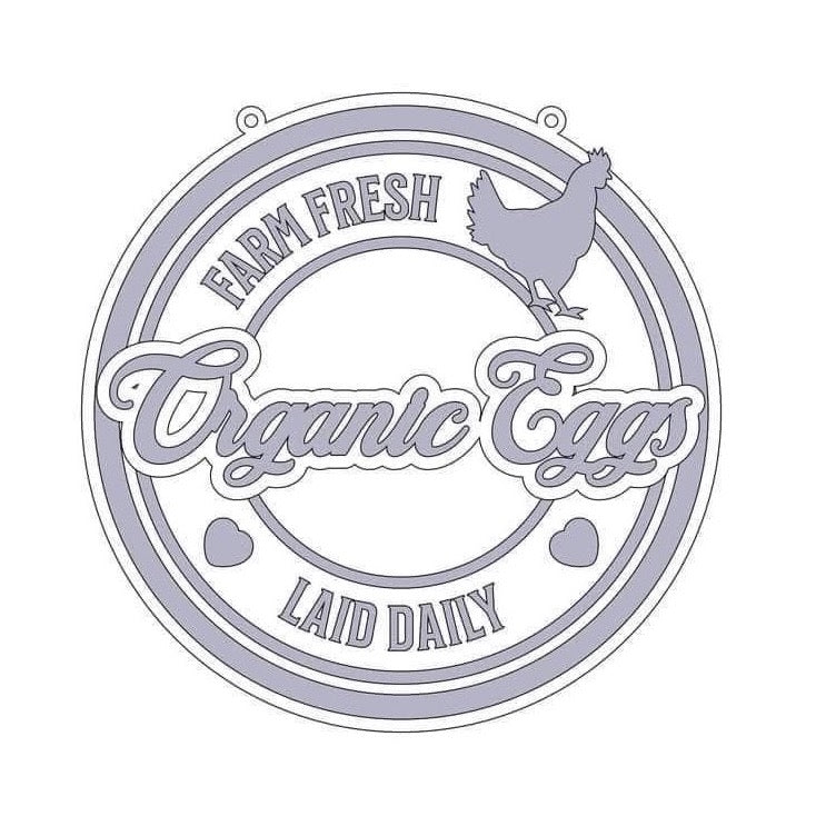 20cm Organic Eggs Sign