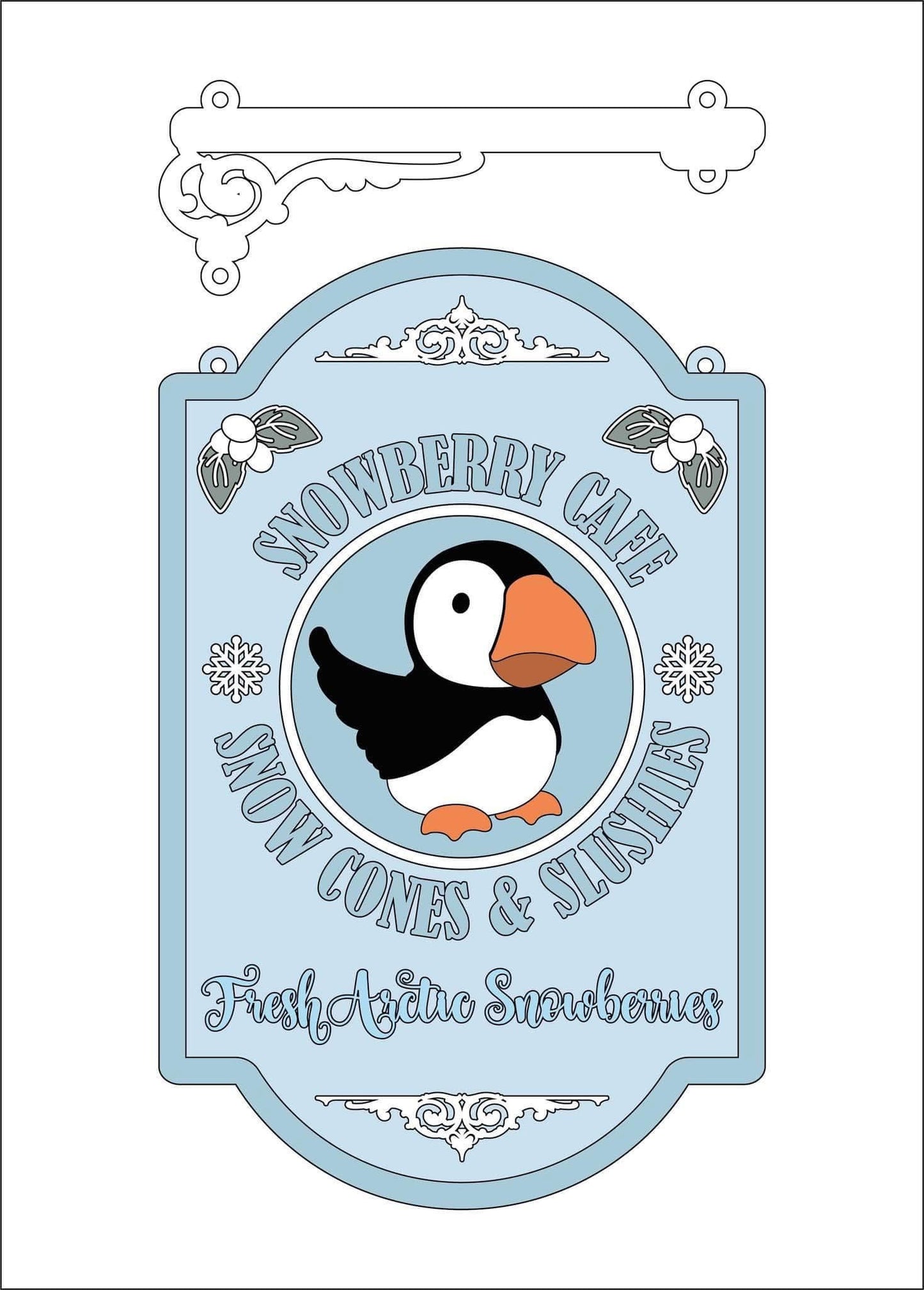 25cm Snowberry Cafe Hanging Sign