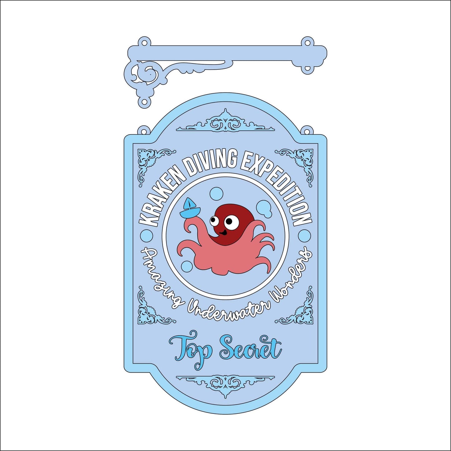25cm Kraken Diving Expedition Hanging Sign