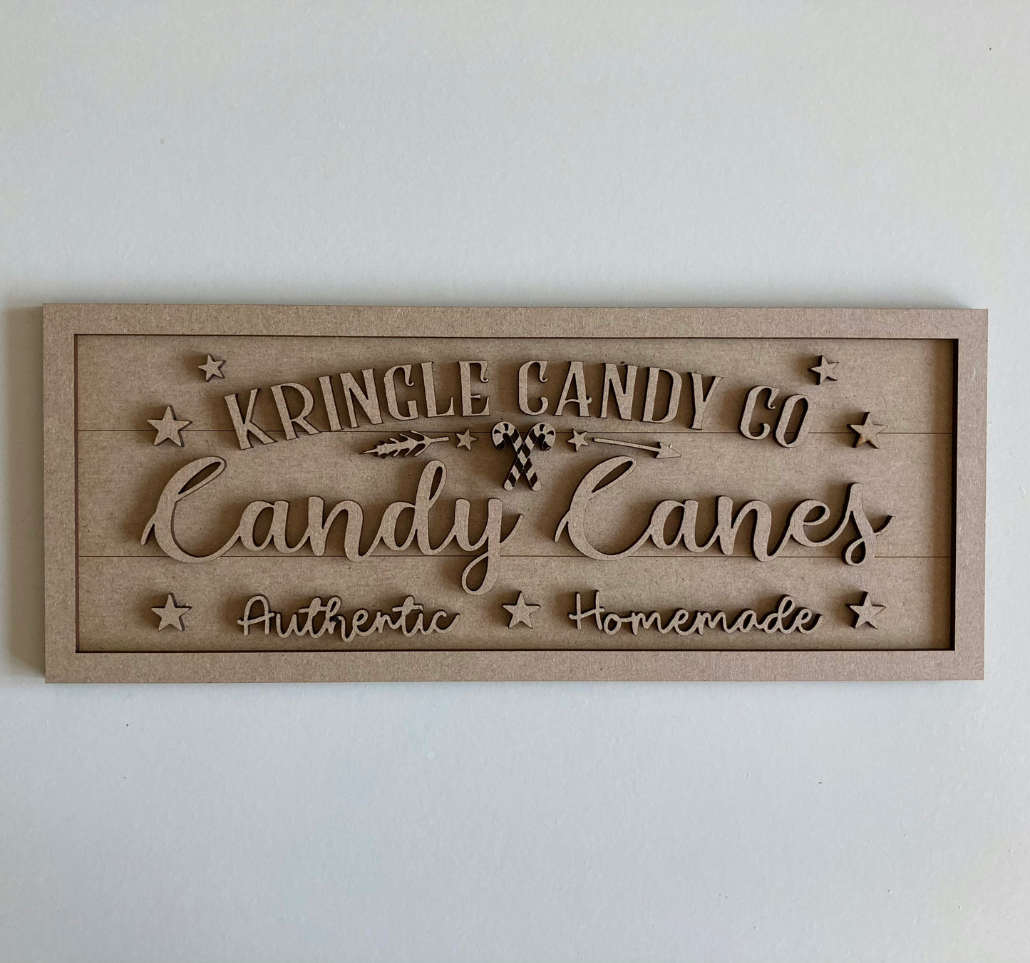30cm Kringle Candy Cane Co Rectangle Sign