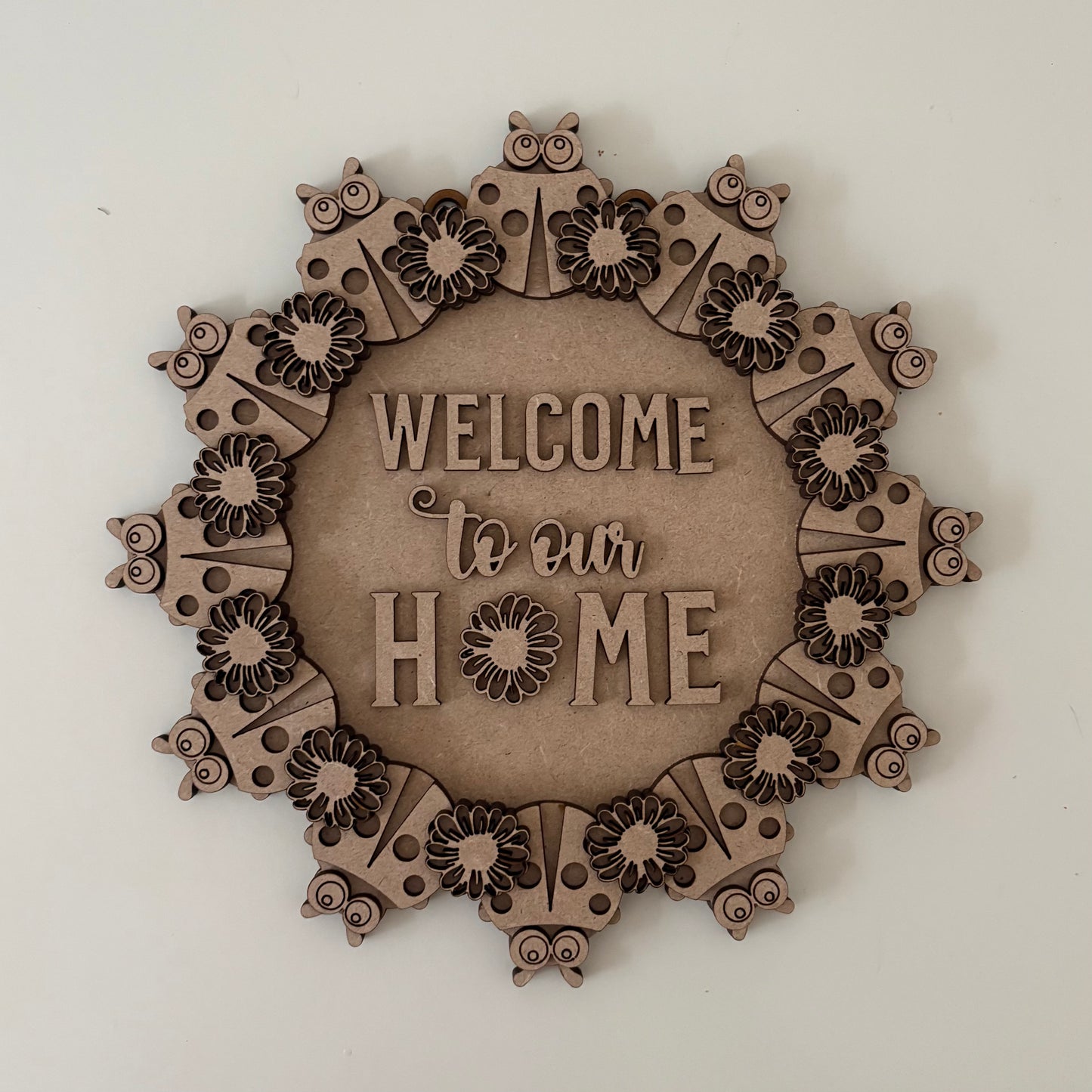 30cm Ladybird & Flowers Wreath