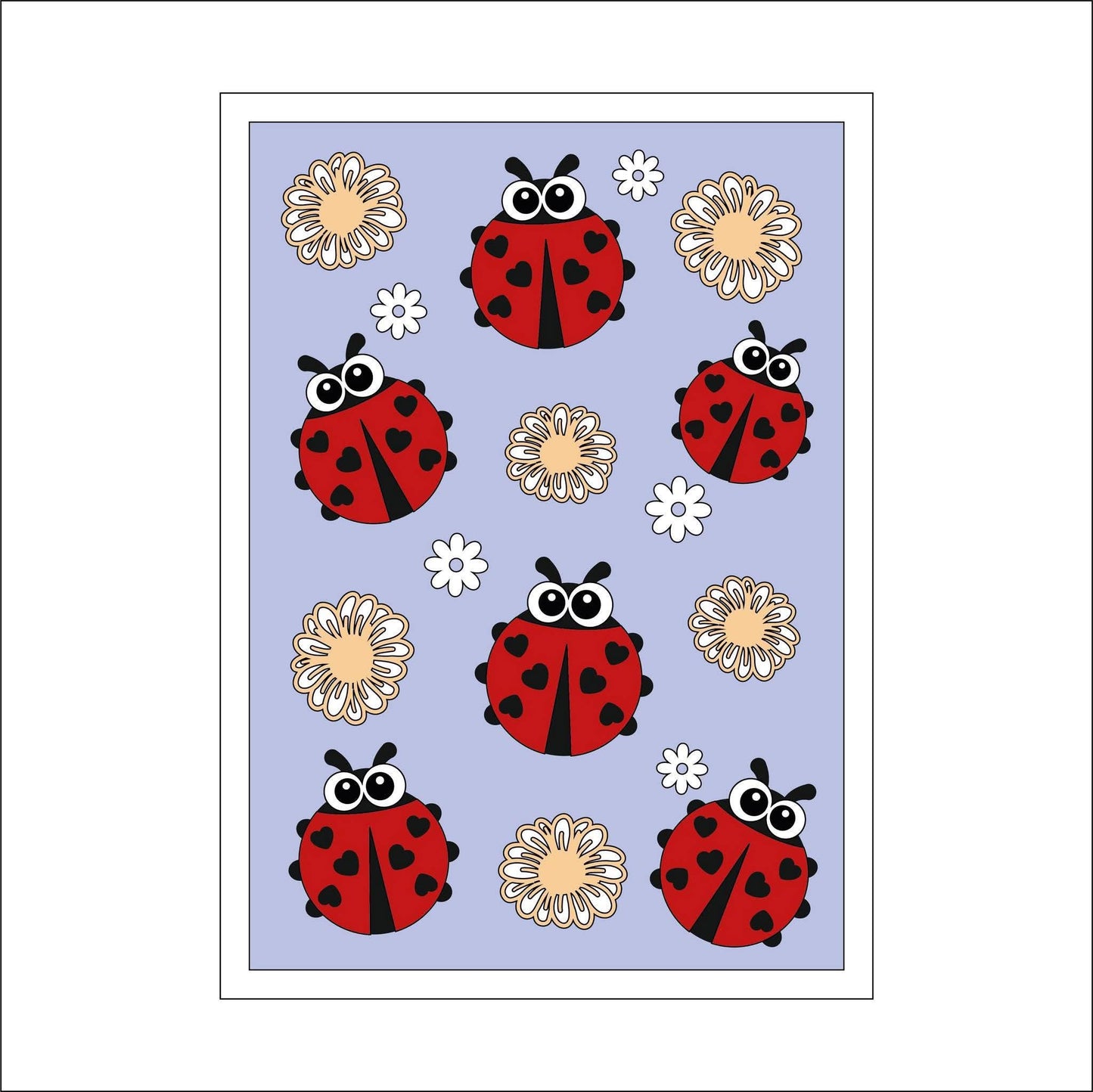 25cm Ladybird & Flowers Pattern Sign