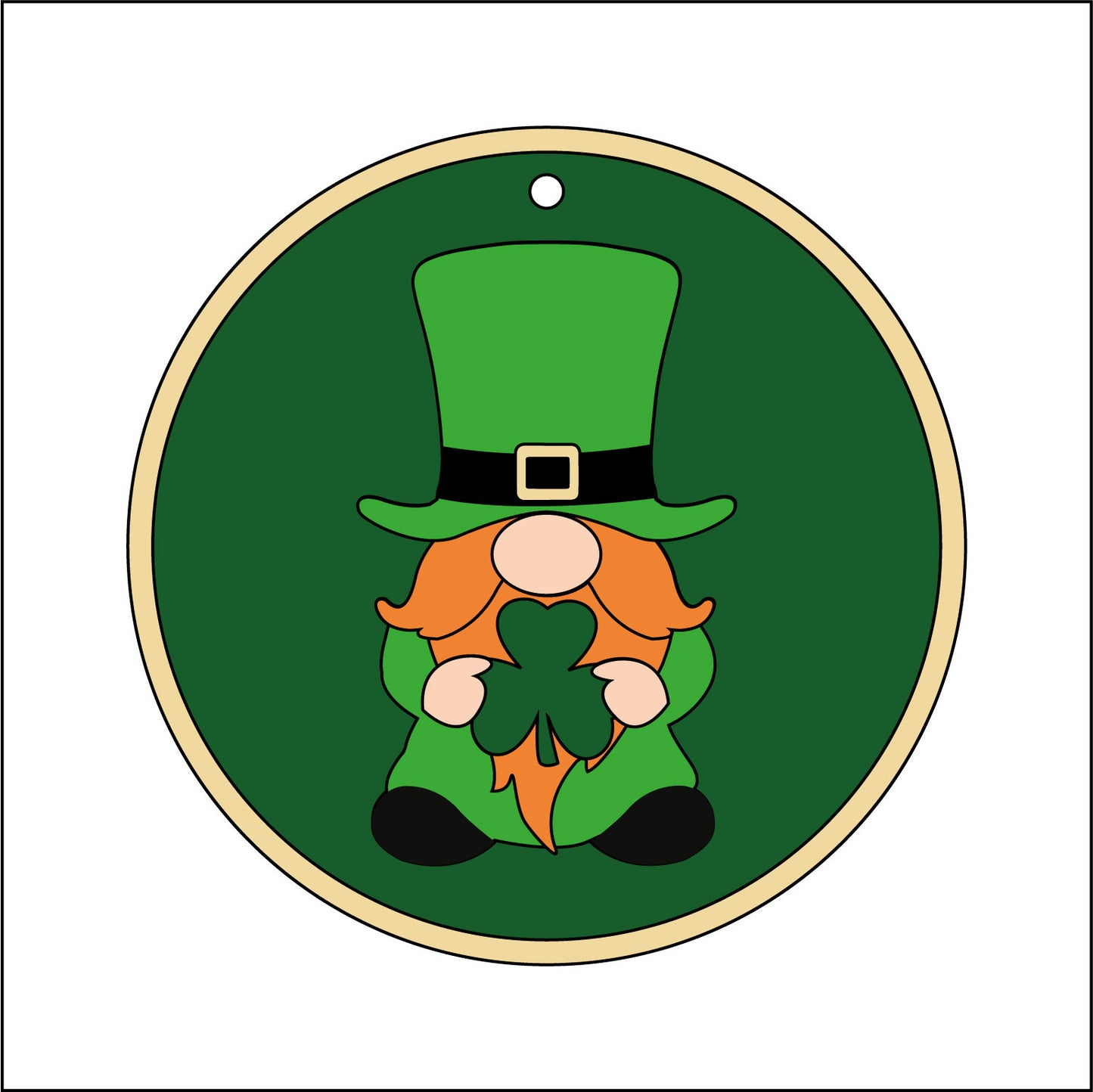 10cm Leprechaun Gonk Round Bauble