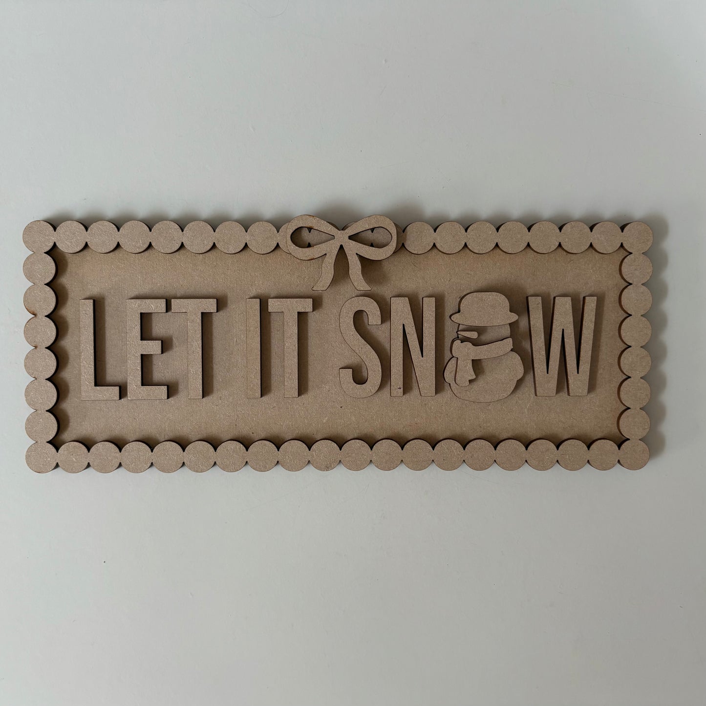 30cm Let It Snow Rectangle Sign
