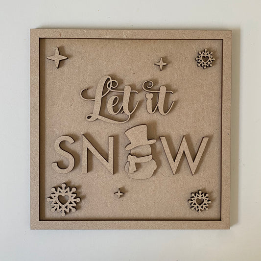 19cm Let It Snow Sign