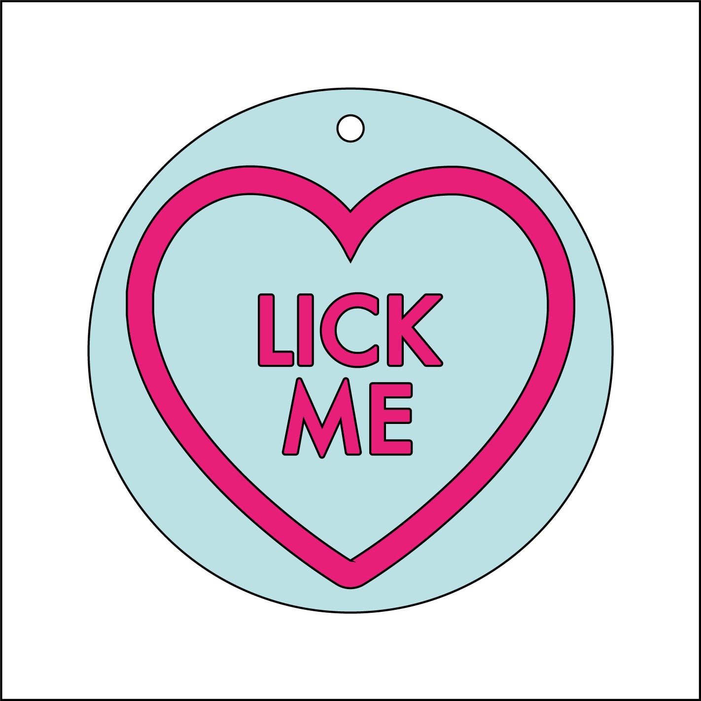 9cm Offensive Love Heart Decoration