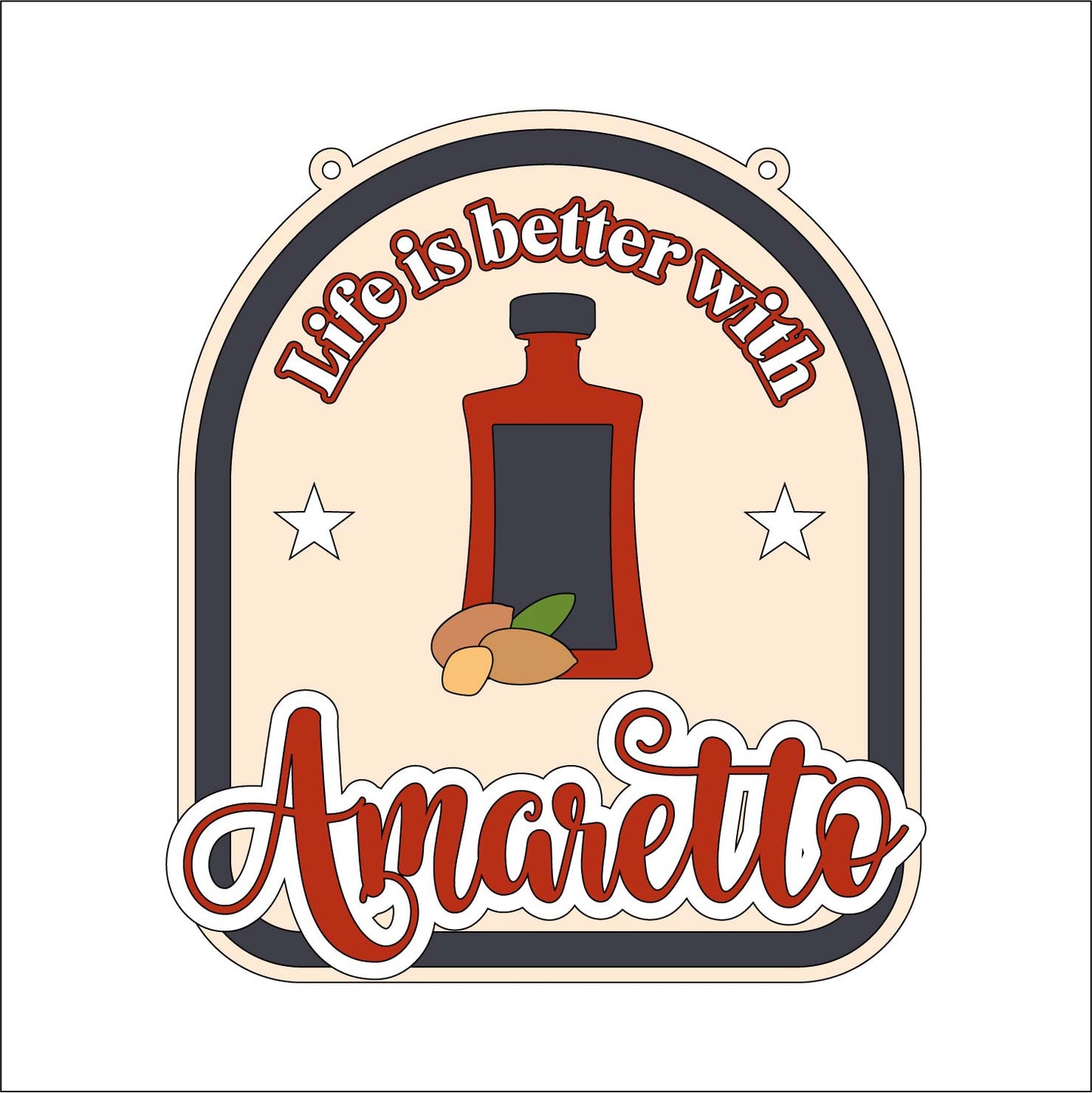 20cm Life Is Better With Amaretto Sign
