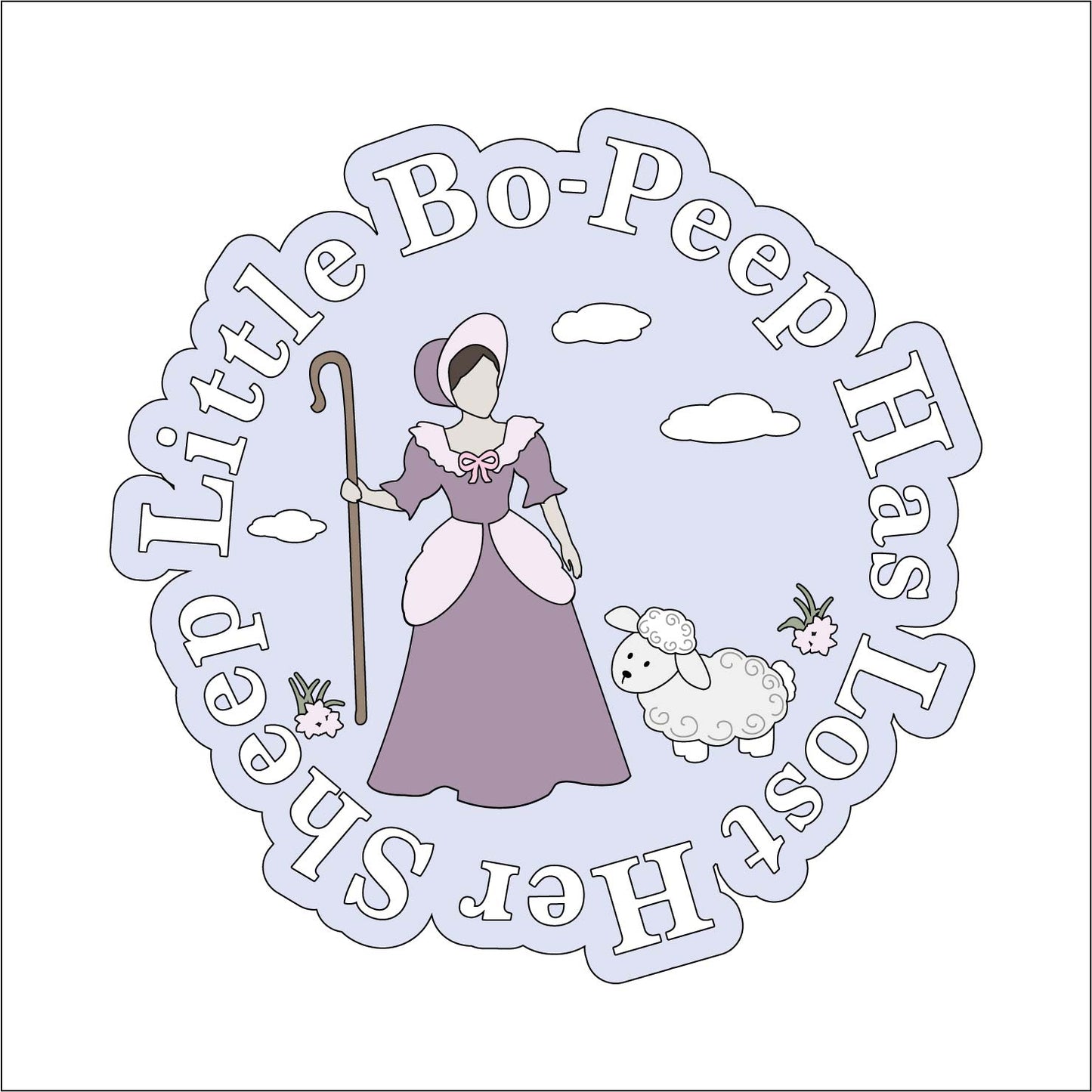 20cm Little Bo-Peep Has Lost Her Sheep Sign