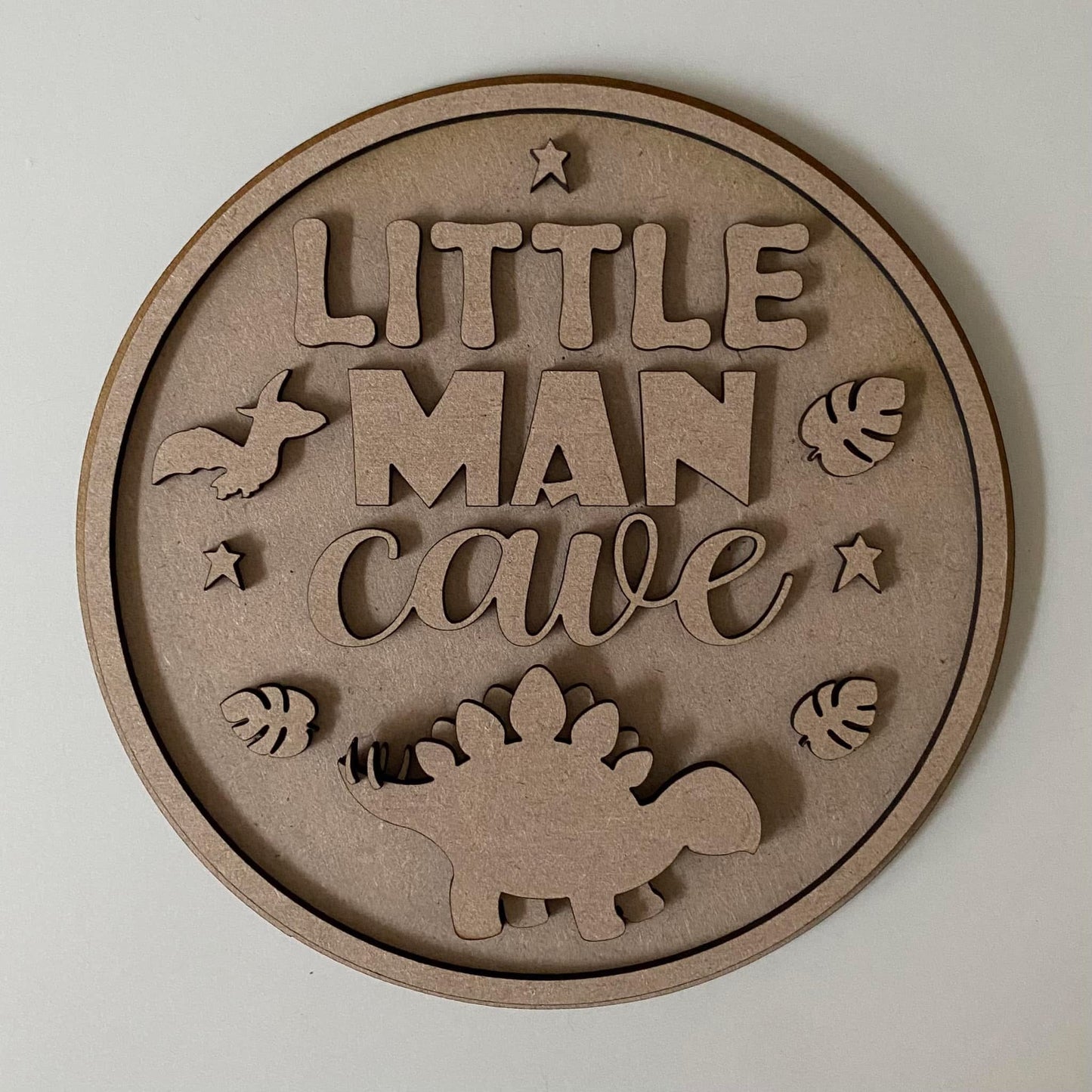 20cm Little Man Cave Dinosaur Sign