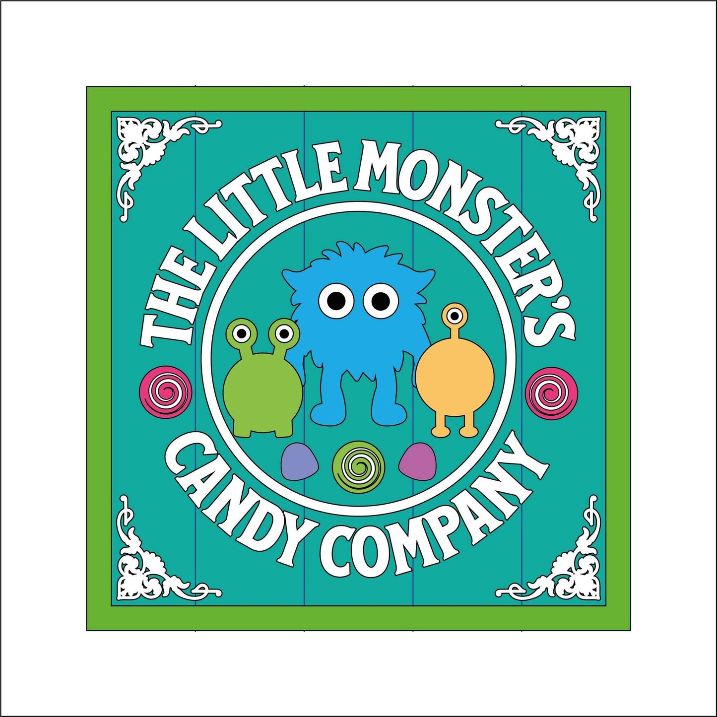 19cm The Little Monster's Candy Company Sign