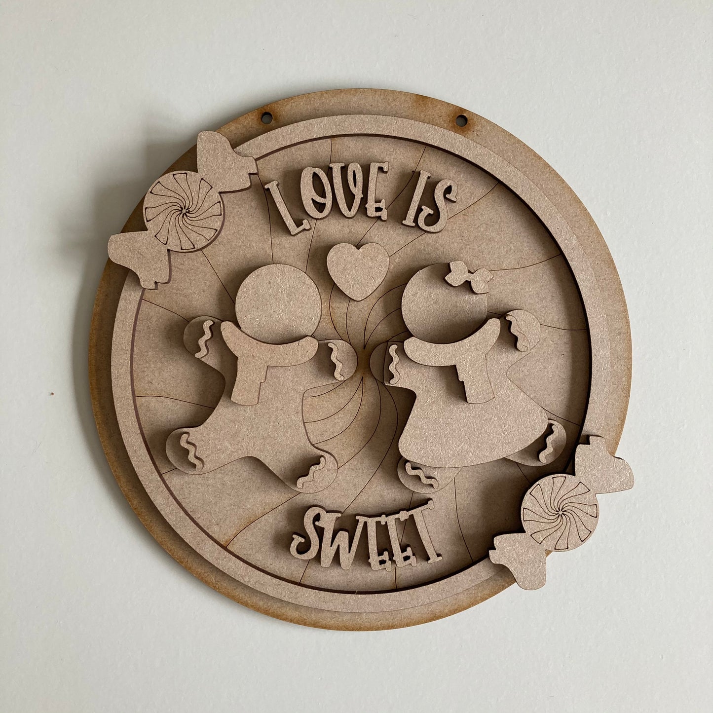 20cm Love Is Sweet Gingerbread Sign