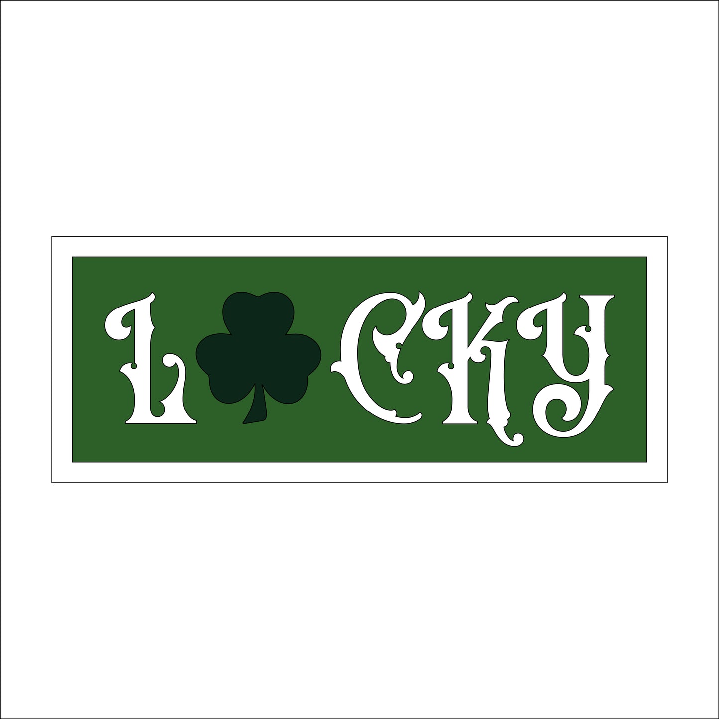 30cm Lucky - Shamrock Rectangle Sign