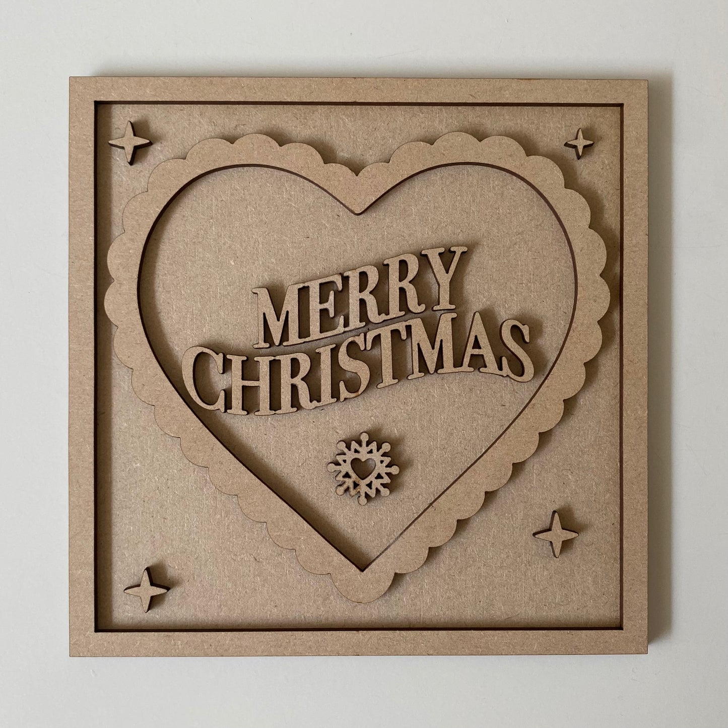 19cm Merry Christmas Scalloped Heart Sign