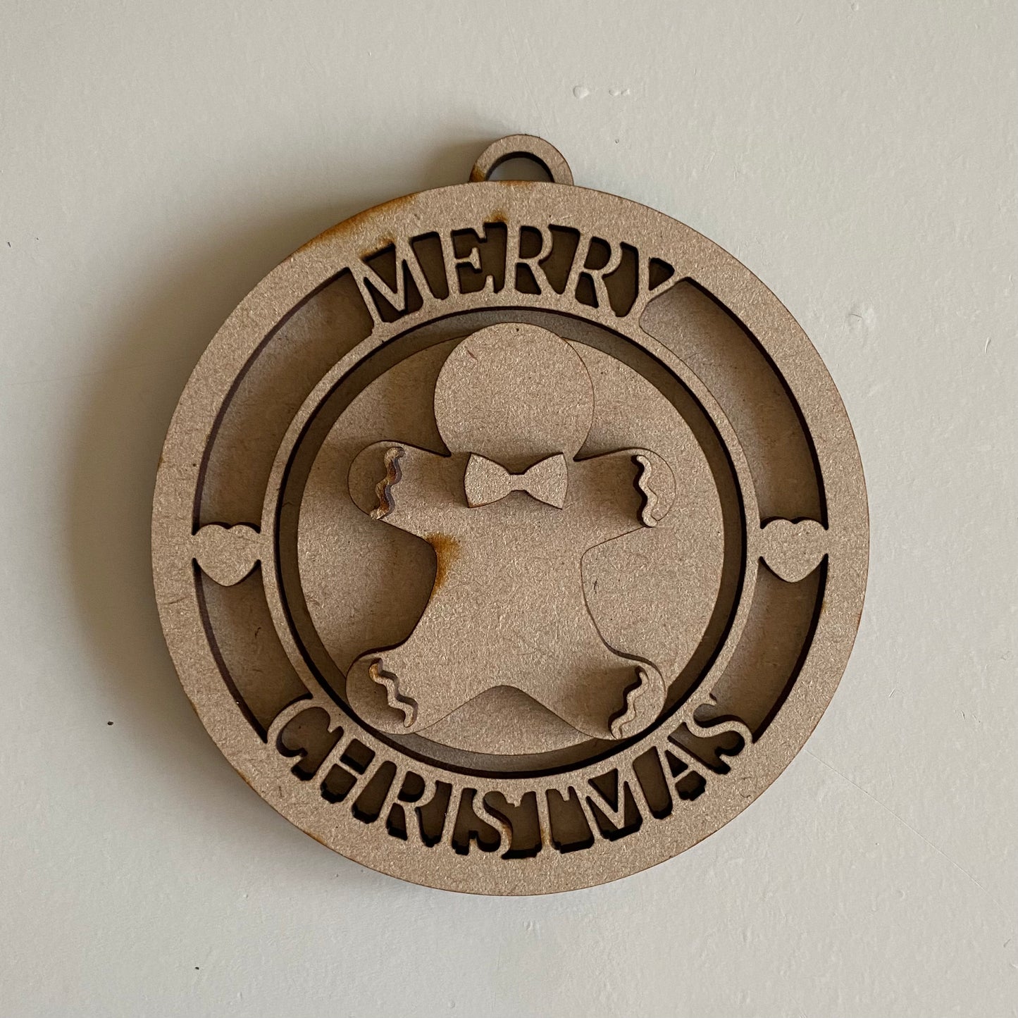 10cm Merry Christmas Gingerbread Bauble