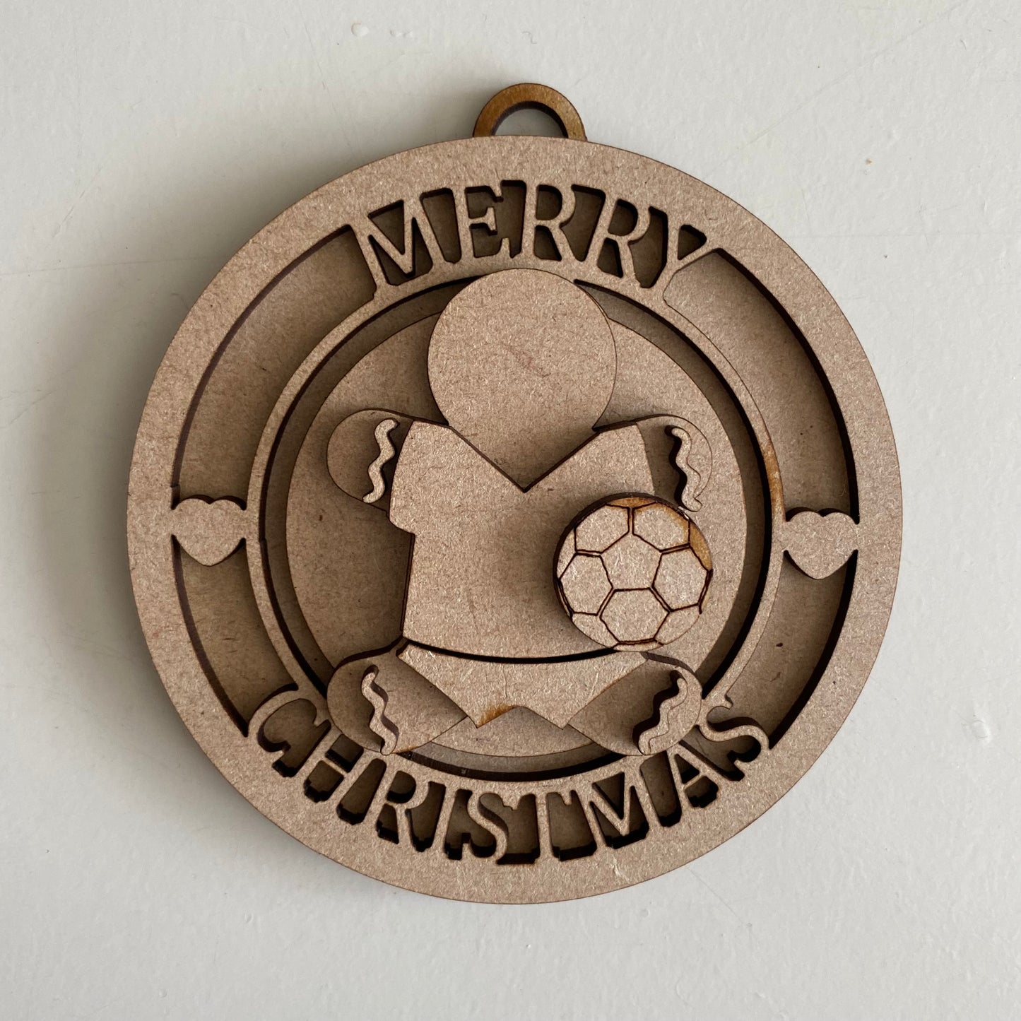 10cm Merry Christmas Gingerbread Footballer Bauble