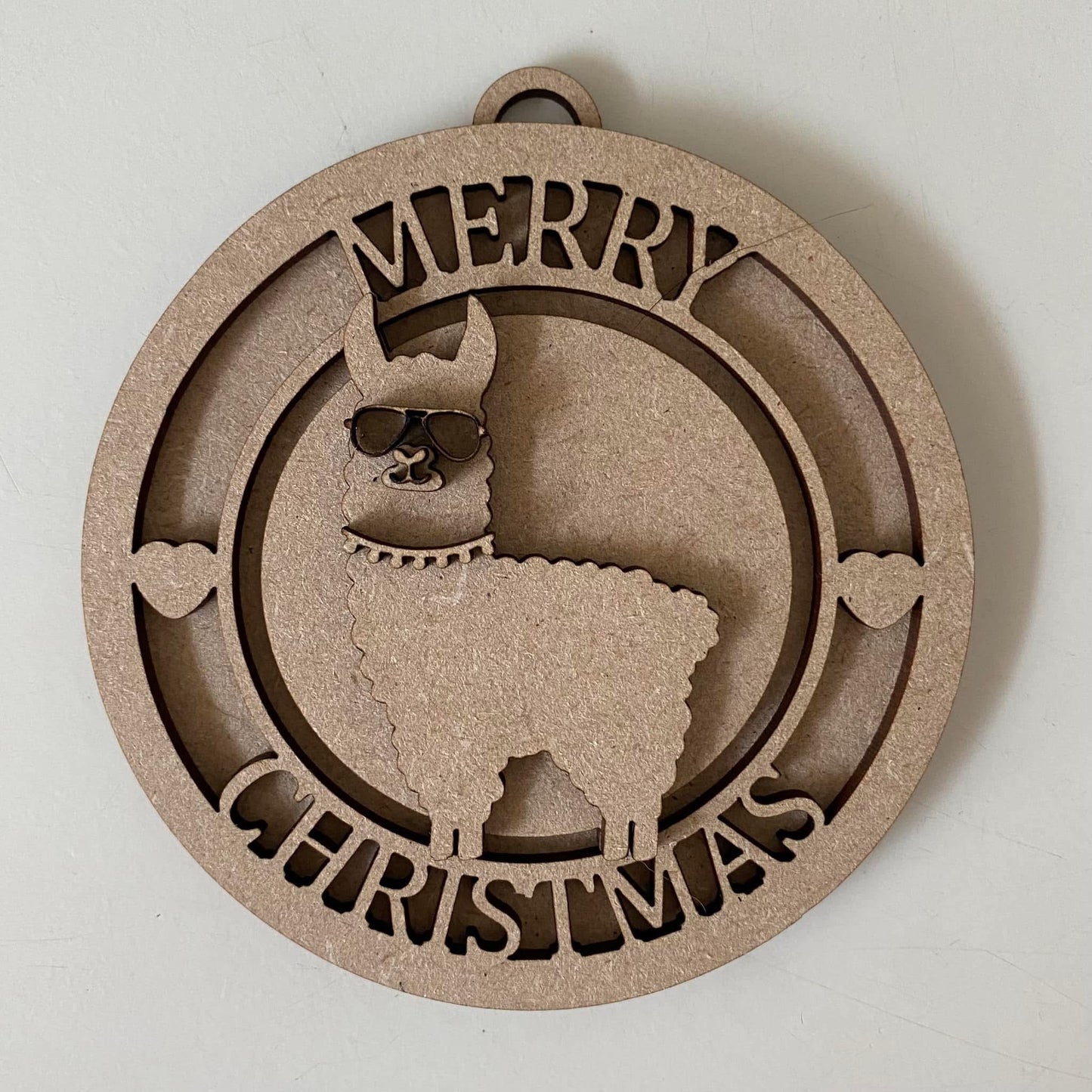 10cm Merry Christmas Llama Bauble