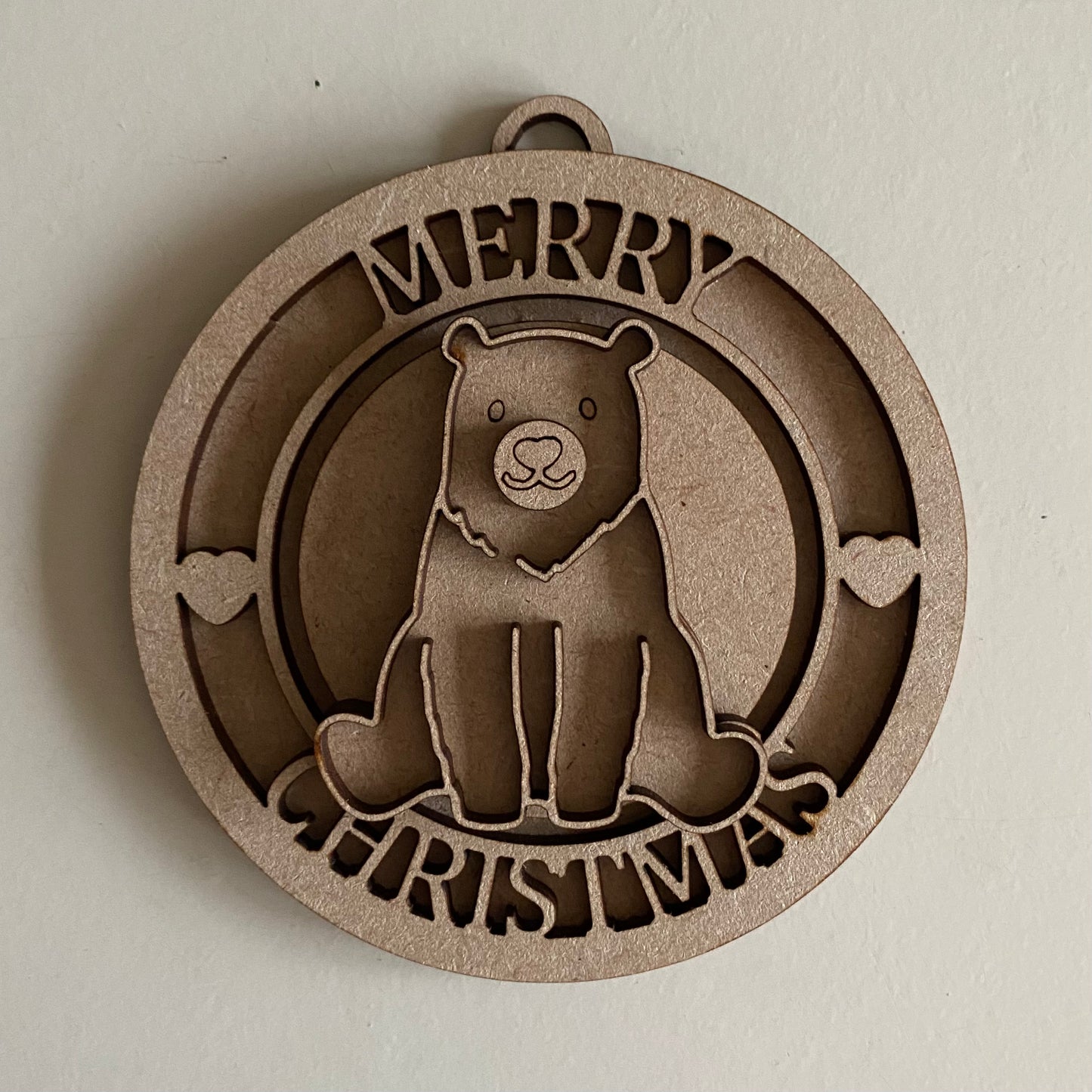 10cm Merry Christmas Polar Bear Bauble
