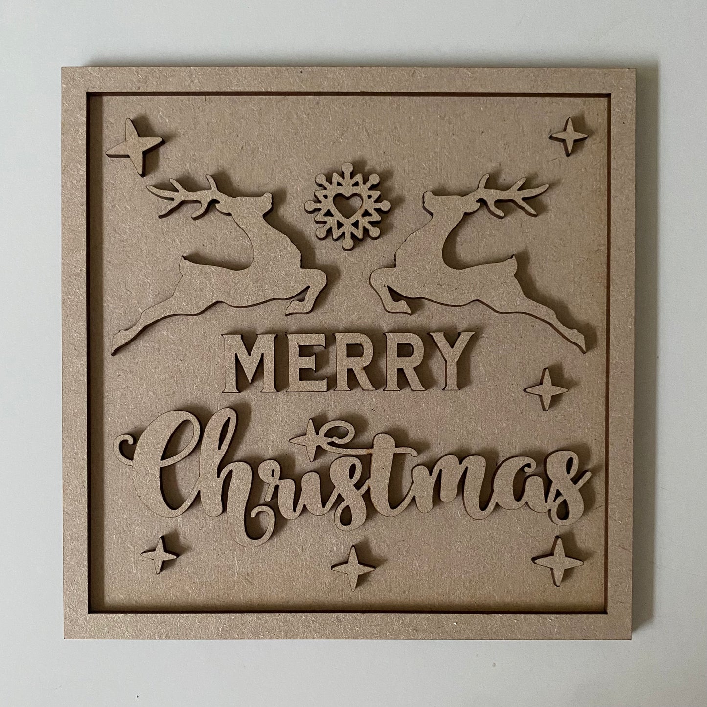 19cm Merry Christmas Reindeers Sign