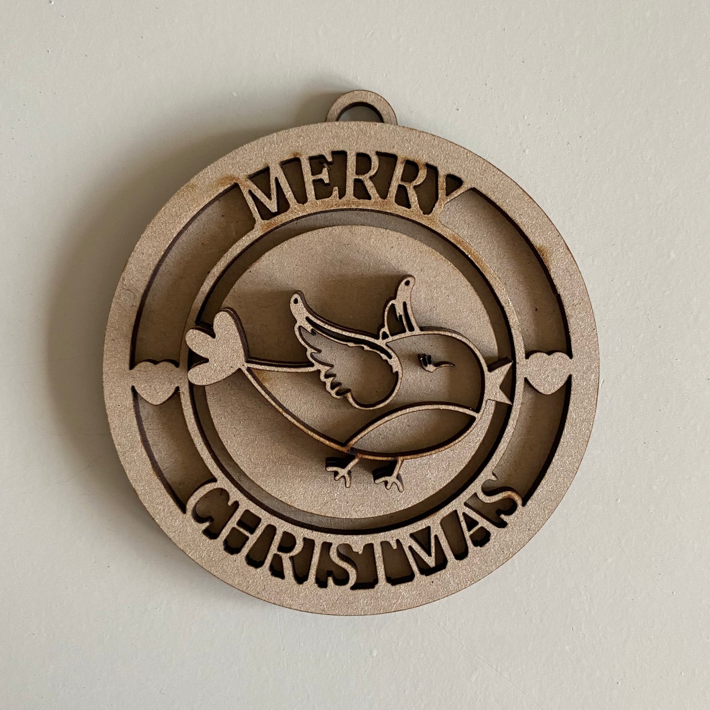 10cm Merry Christmas Robin Bauble