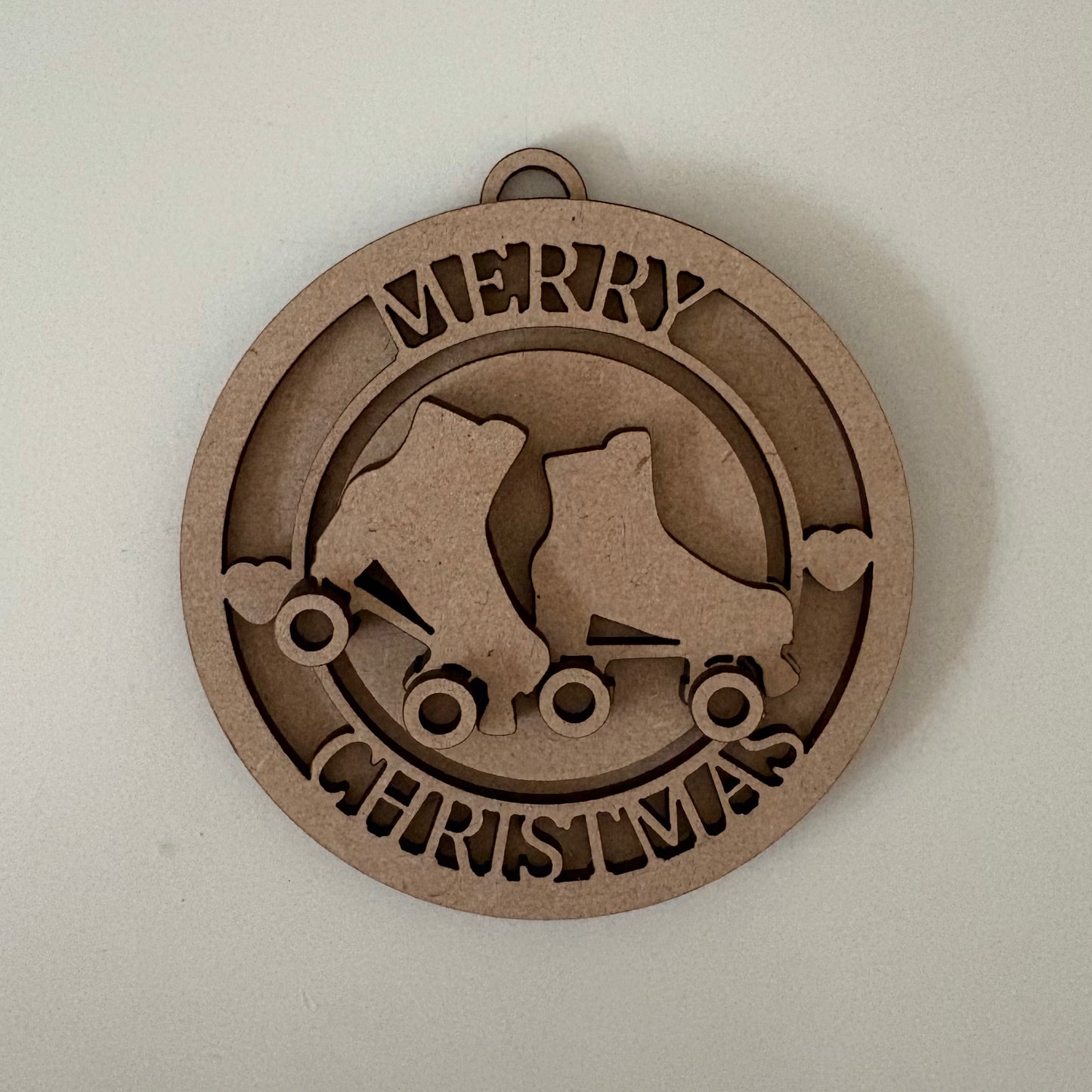 10cm Merry Christmas Roller Skates Bauble