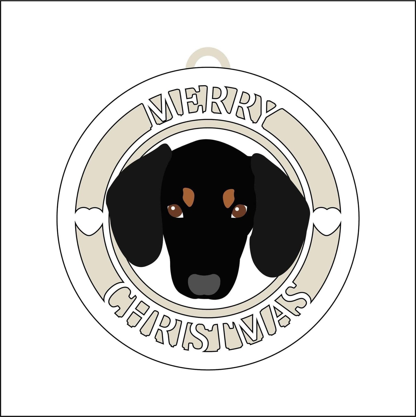 10cm Merry Christmas Sausage Dog Bauble