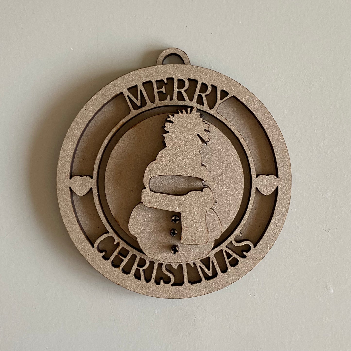 10cm Merry Christmas Snowman Bauble