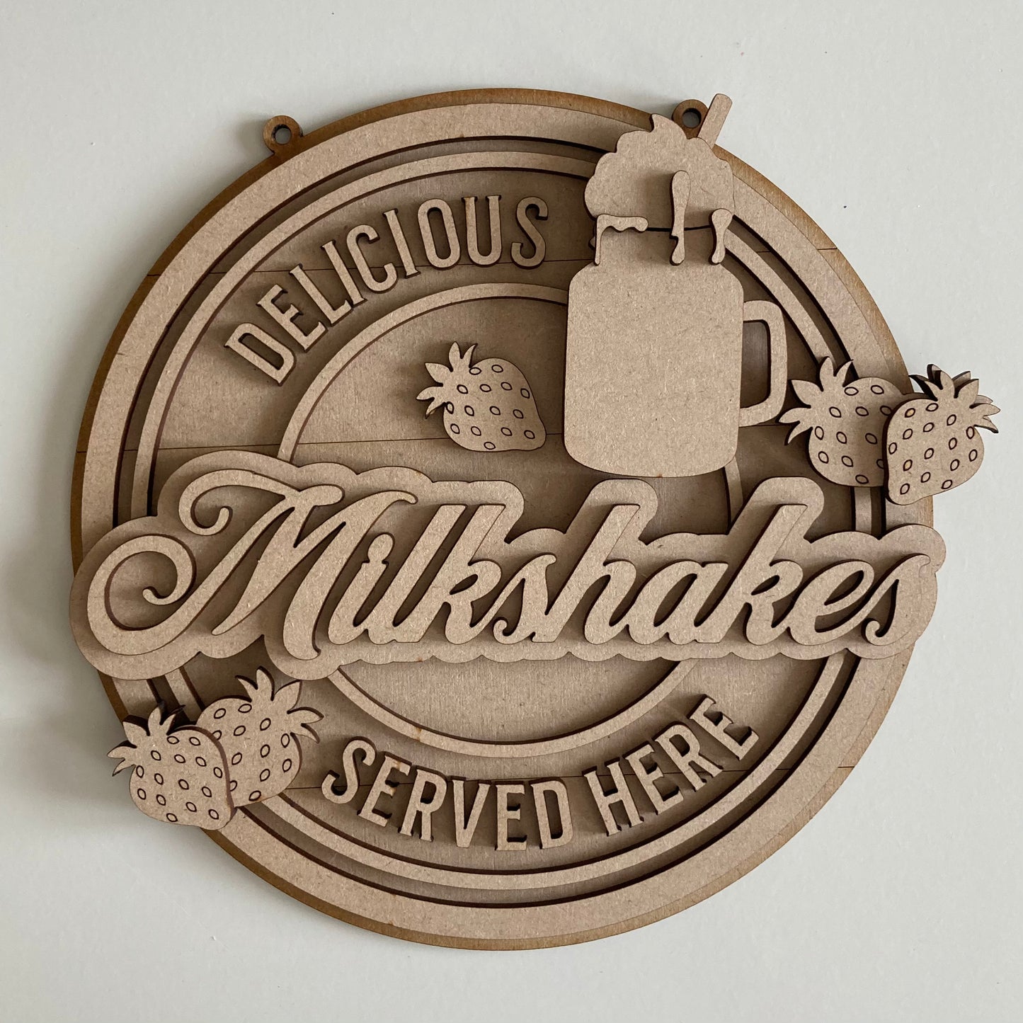 20cm Strawberry Milkshakes Sign