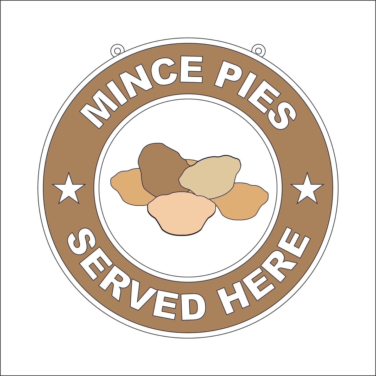 20cm Mince Pies Served Here Sign