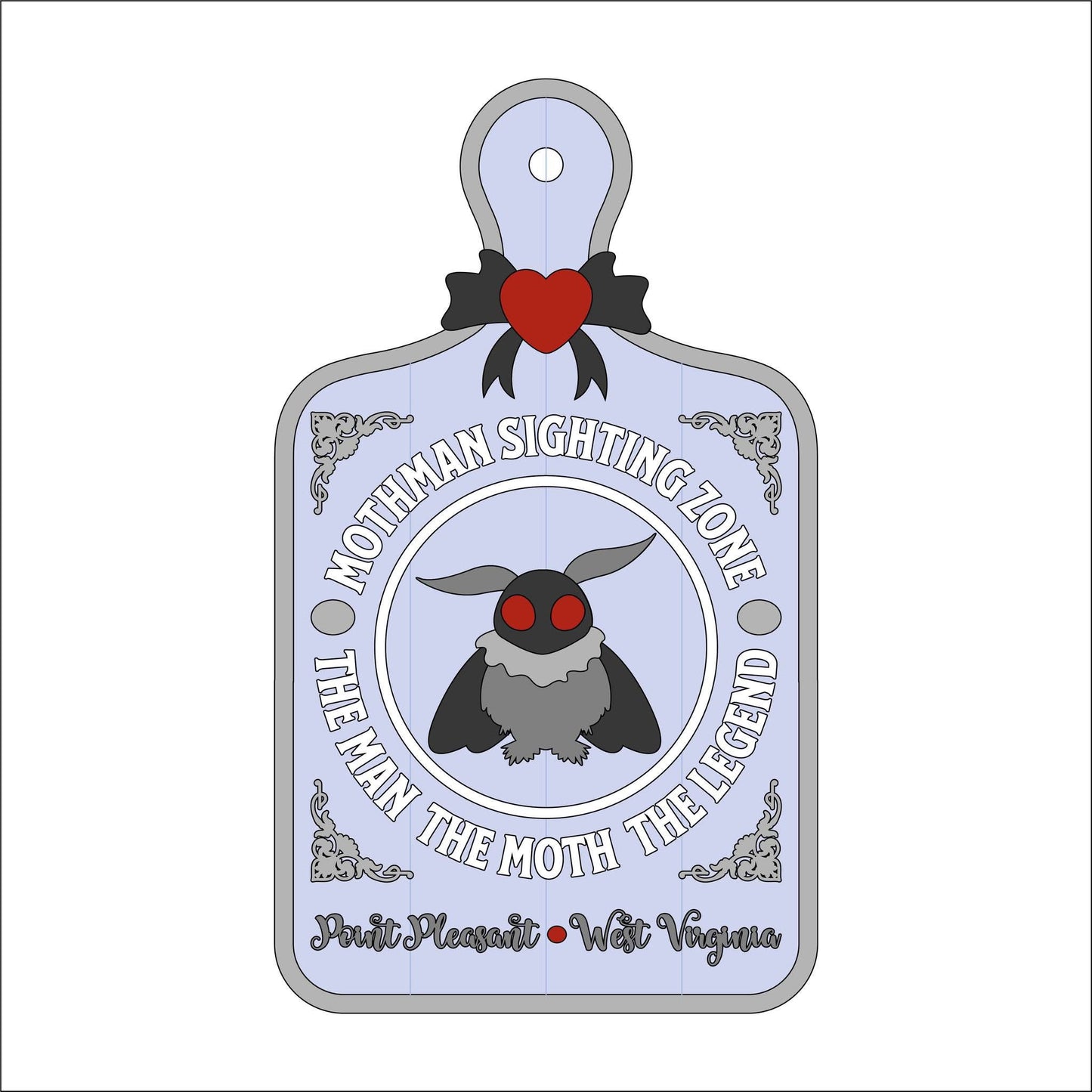 30cm Mothman Sighting Zone Chopping Board