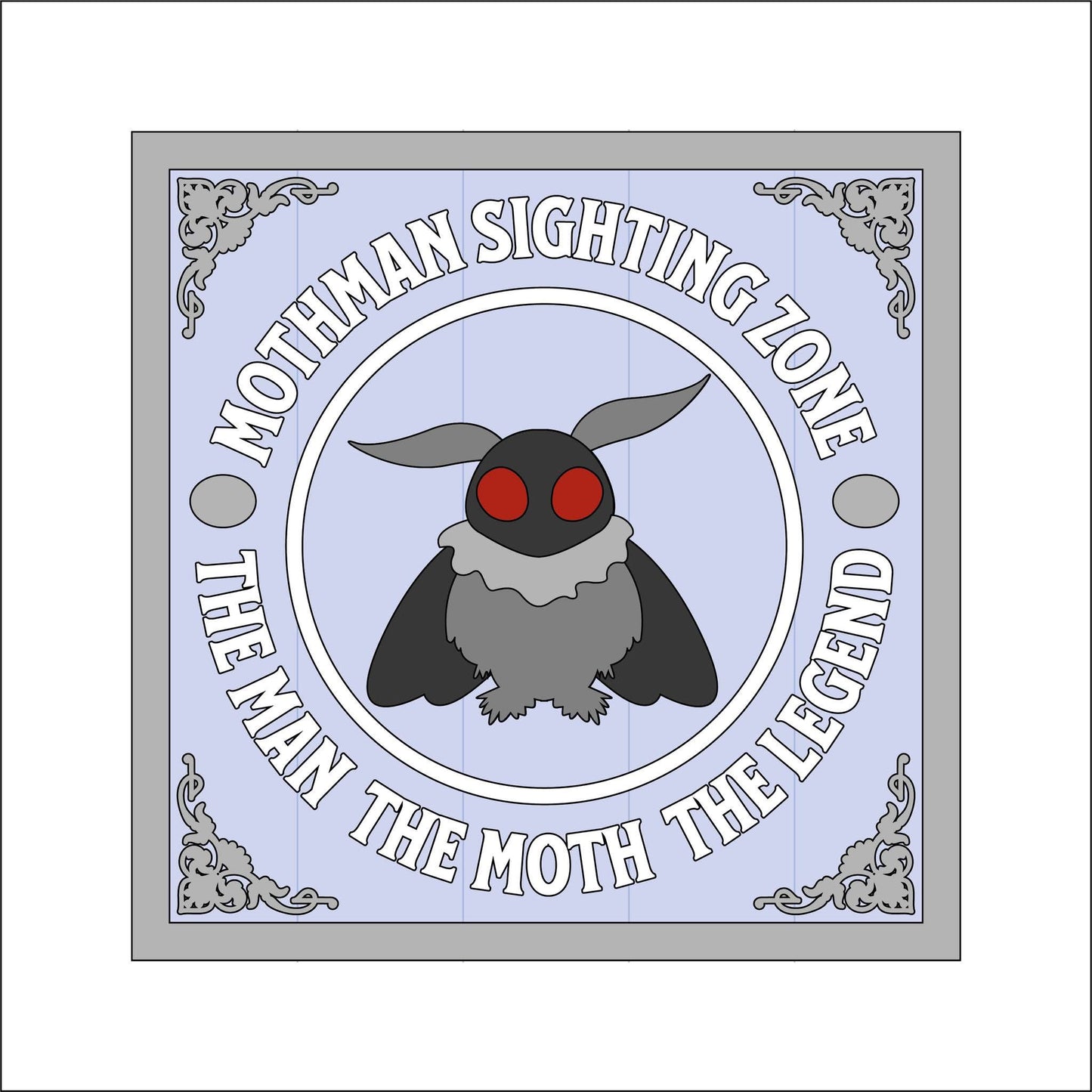 19cm Mothman Sighting Zone Sign