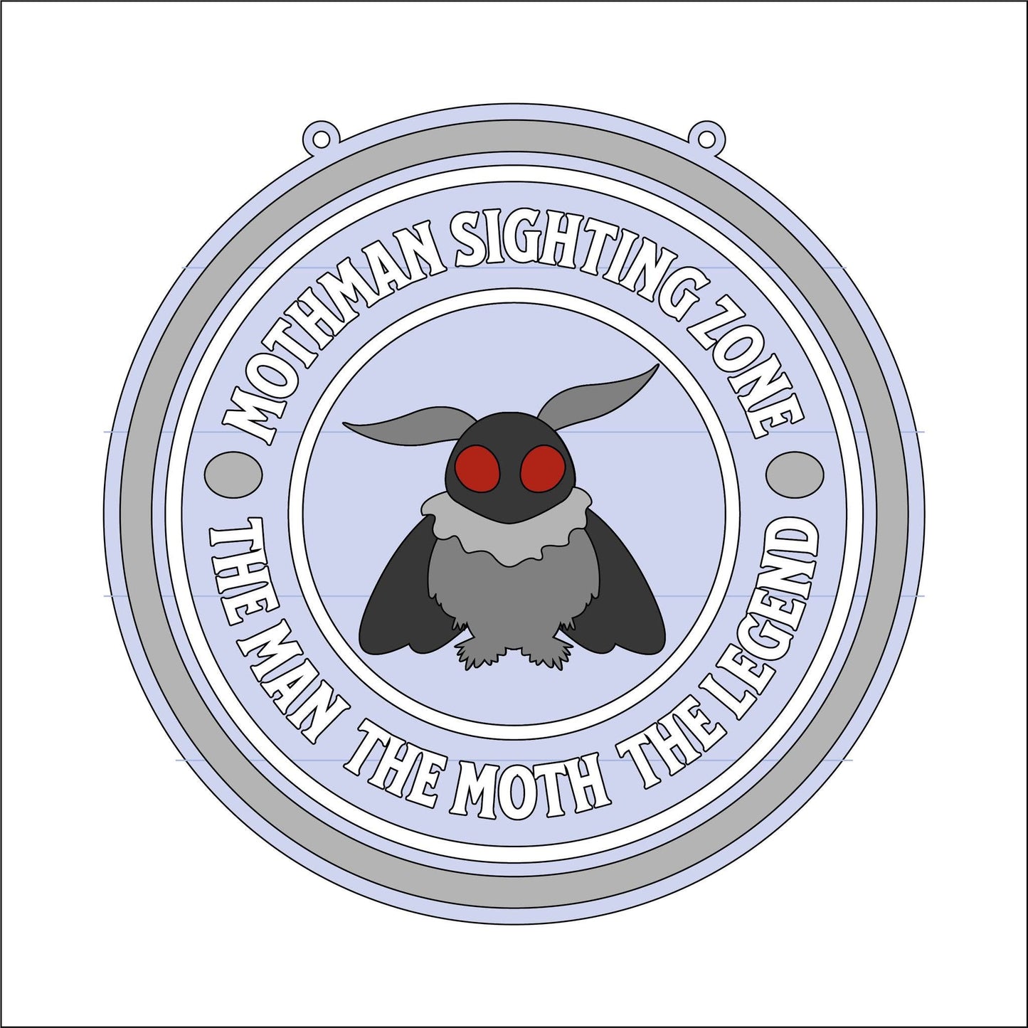 20cm Mothman Sighting Zone Sign