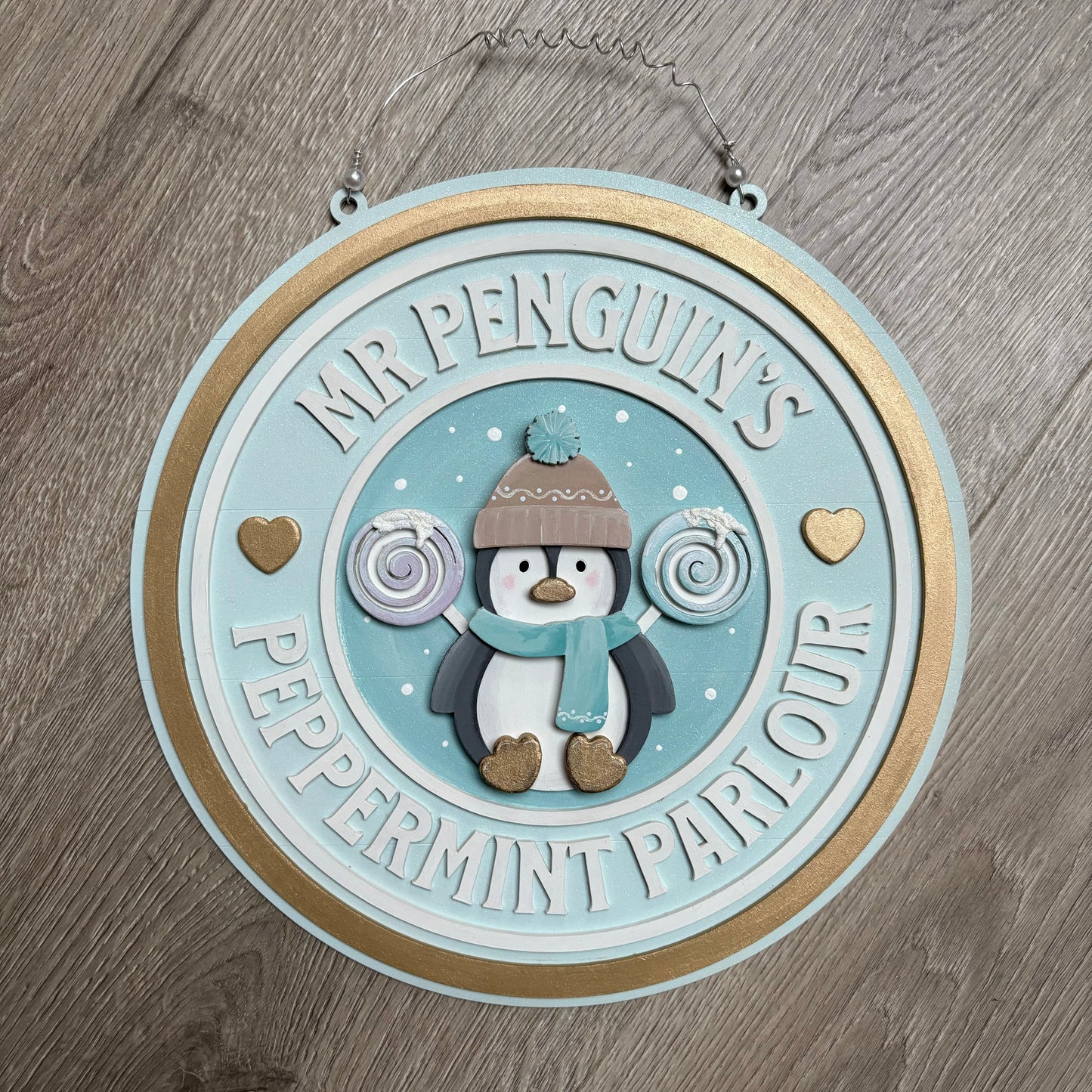 30cm Mr Penguin's Peppermint Parlour Sign