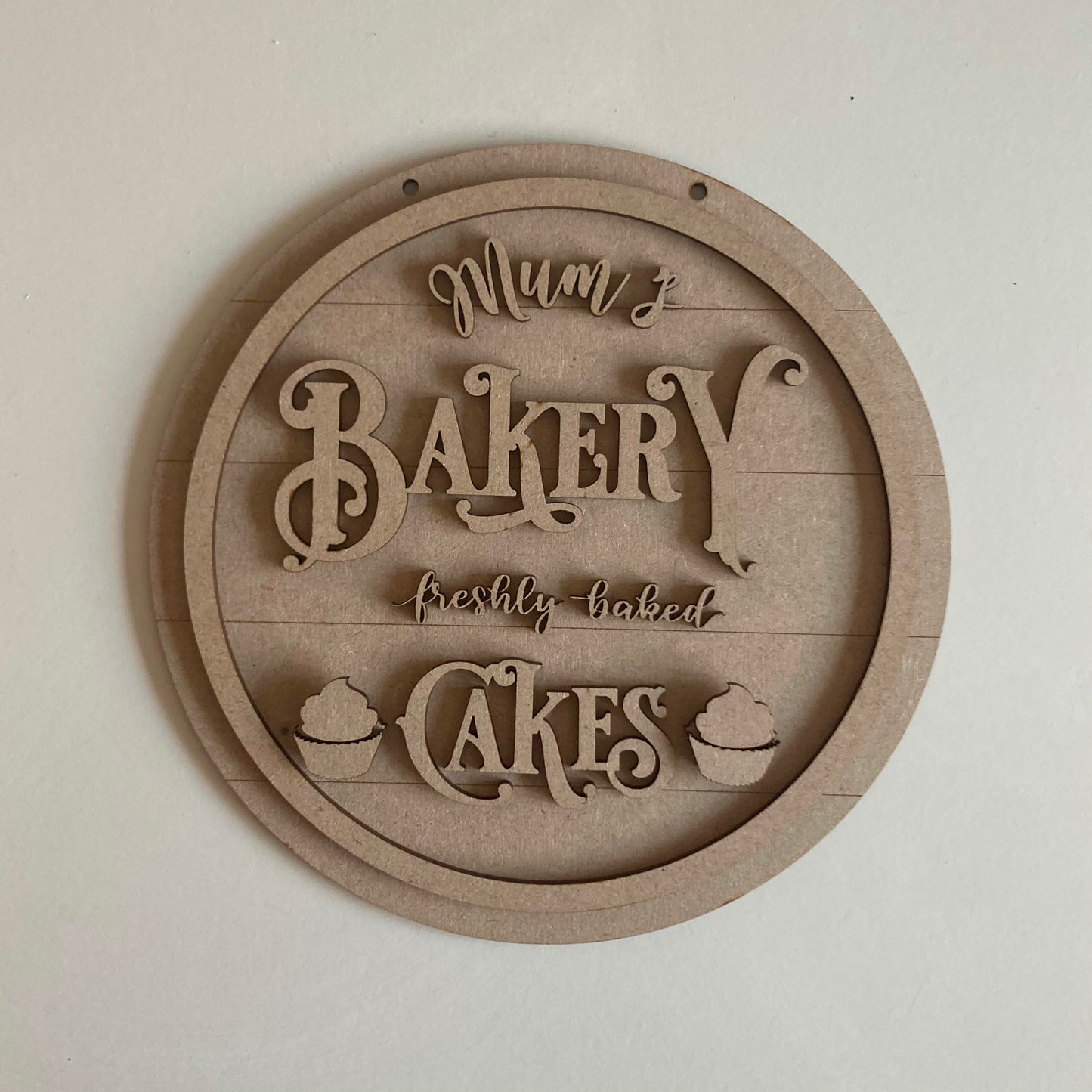 20cm Mum's Bakery Cakes Sign