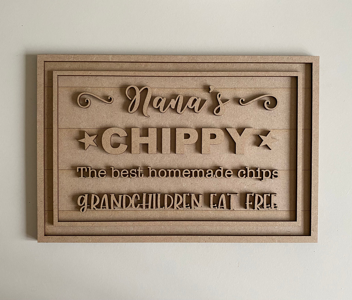 30cm Nana's Chippy Sign